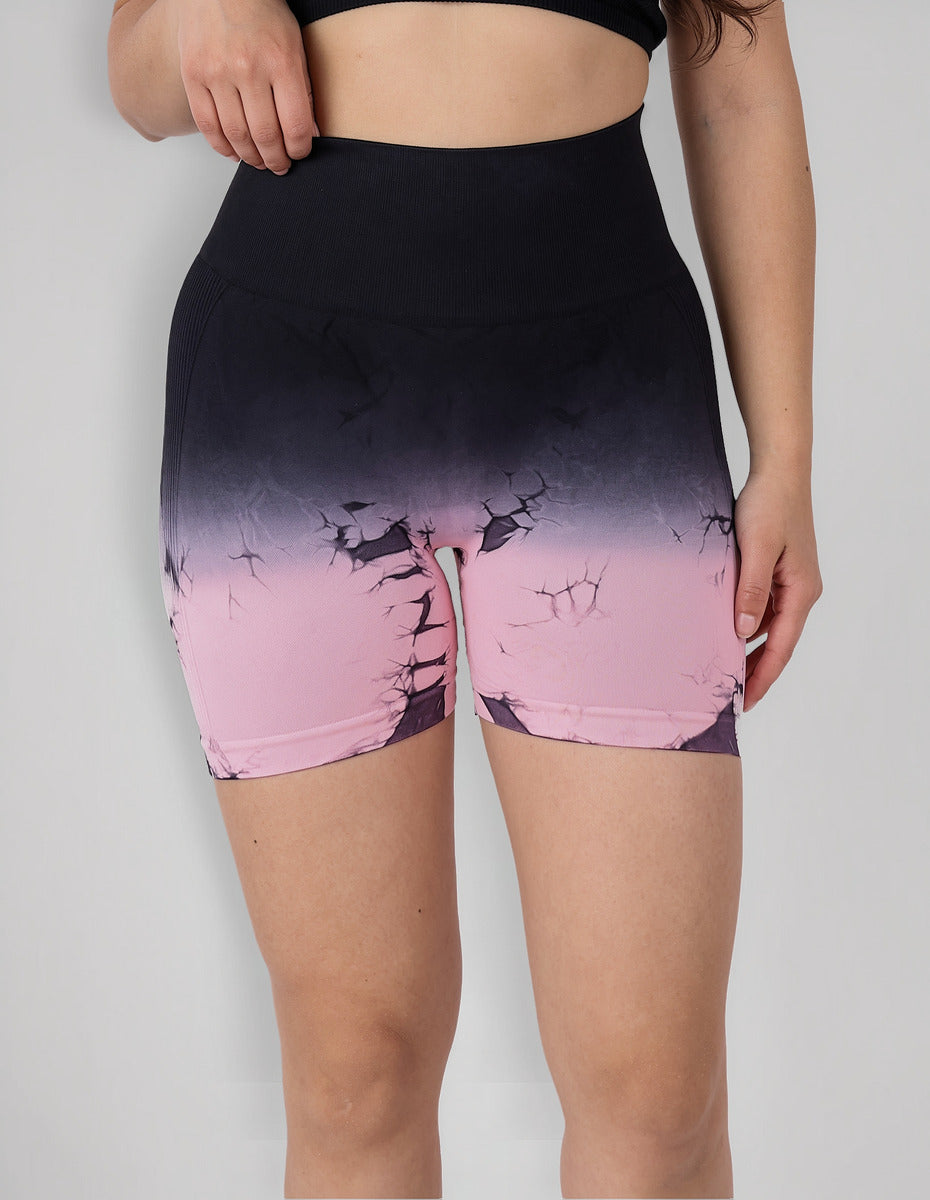 Calzas Cortas Degrade Tie Dye Efecto Push Up Alta Calidad