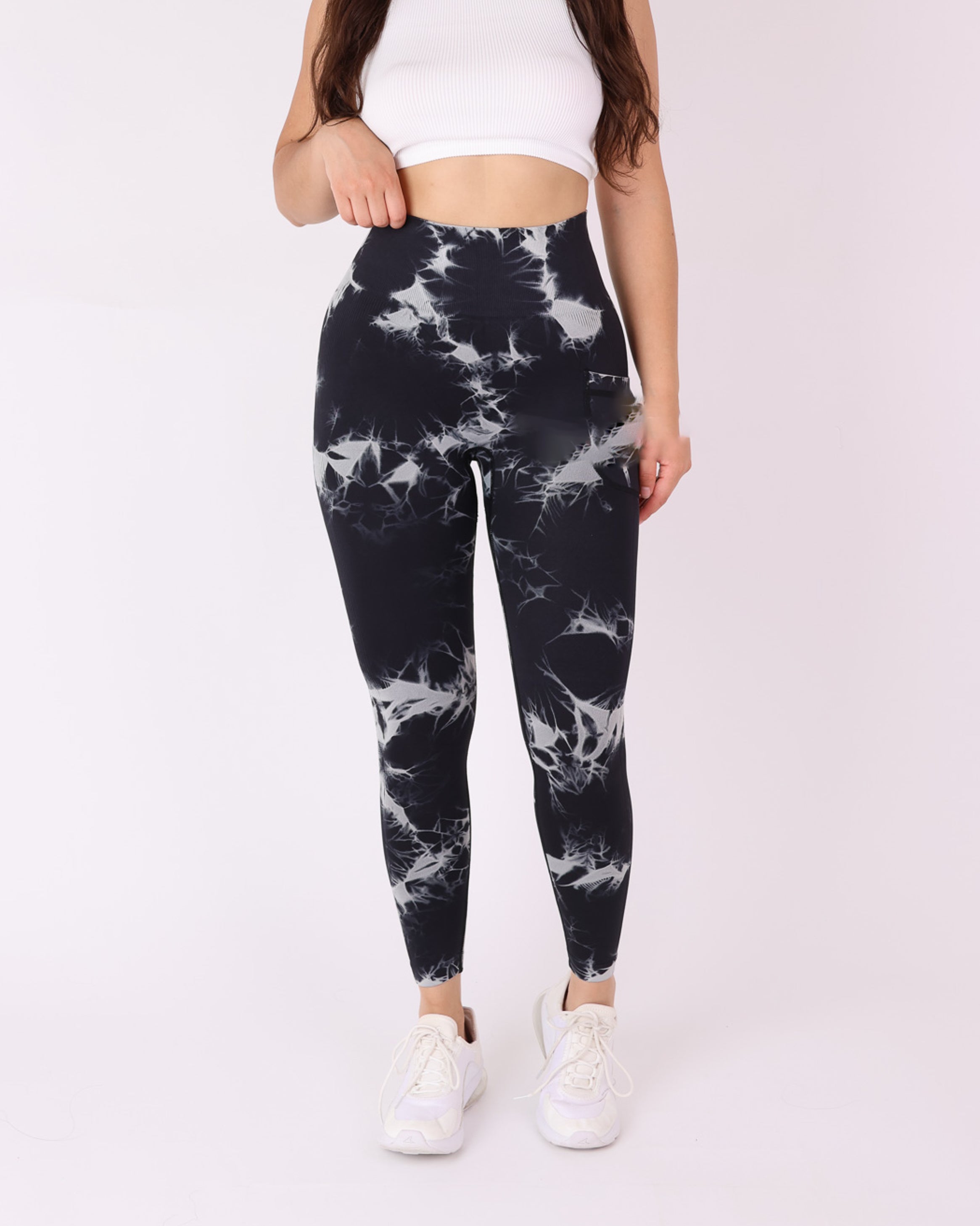 Calza Mujer Deportiva Push Up con Bolsillo tie dye - HY08
