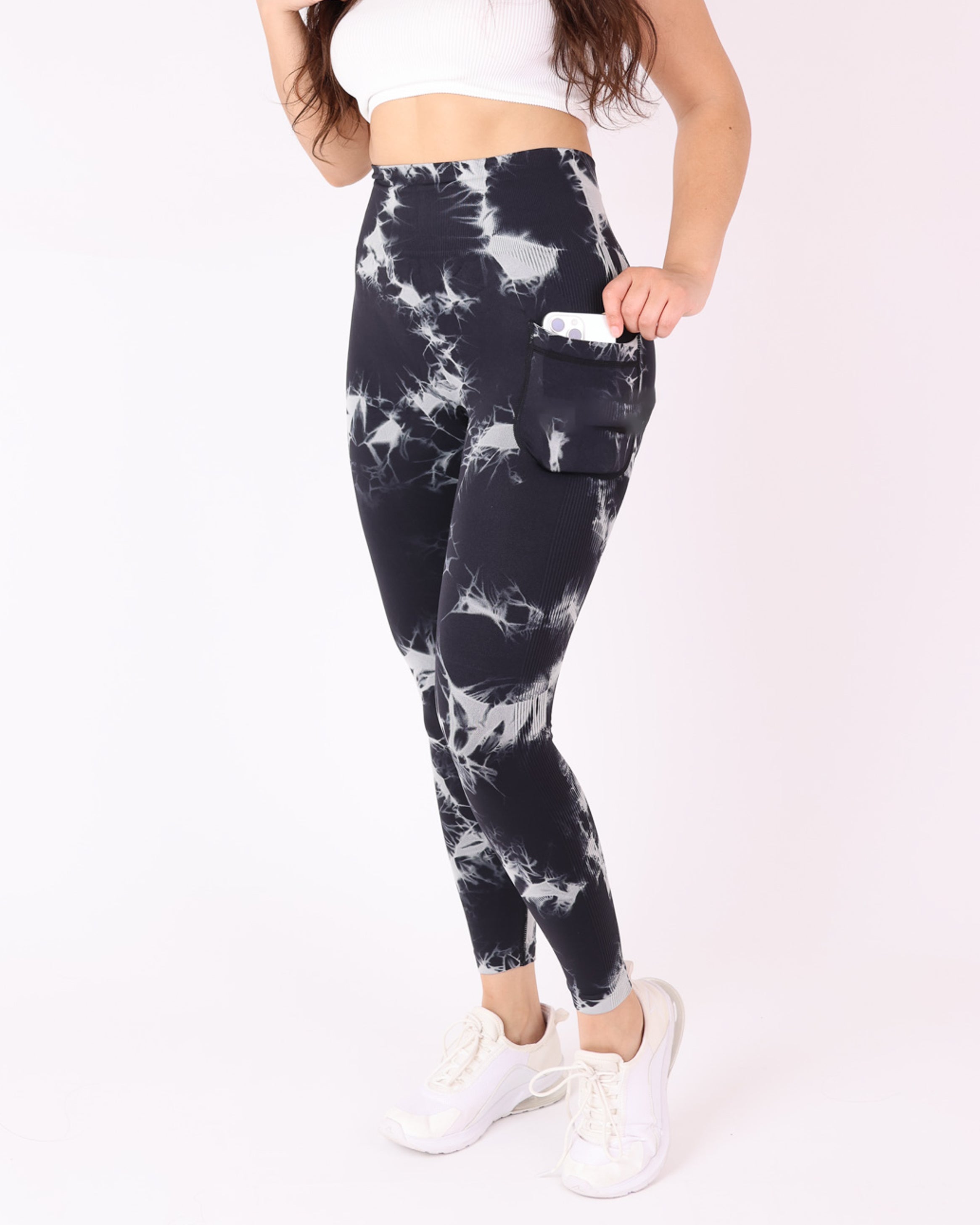 Calza Mujer Deportiva Push Up con Bolsillo tie dye - HY08