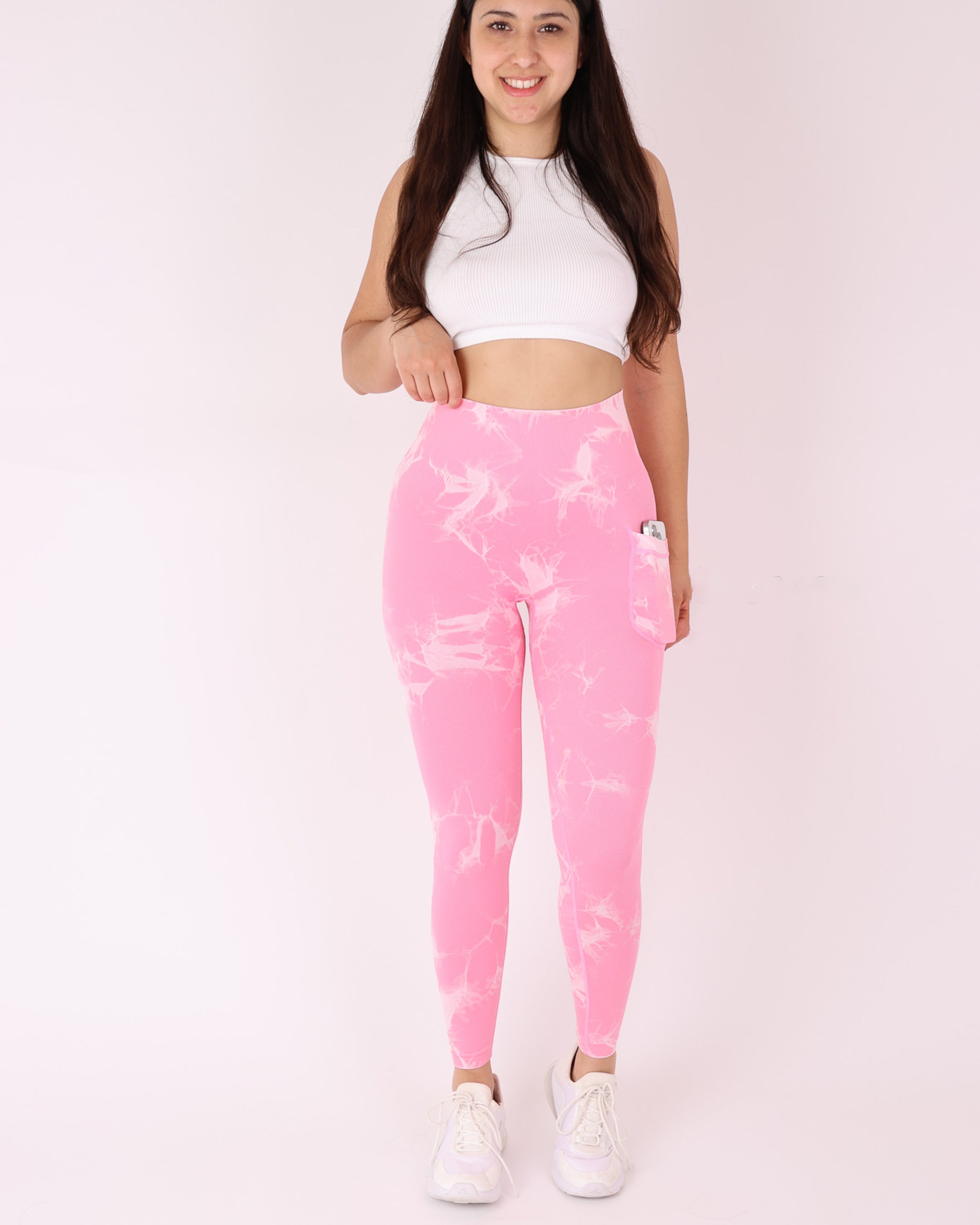 Calza Mujer Deportiva Push Up con Bolsillo tie dye - HY08