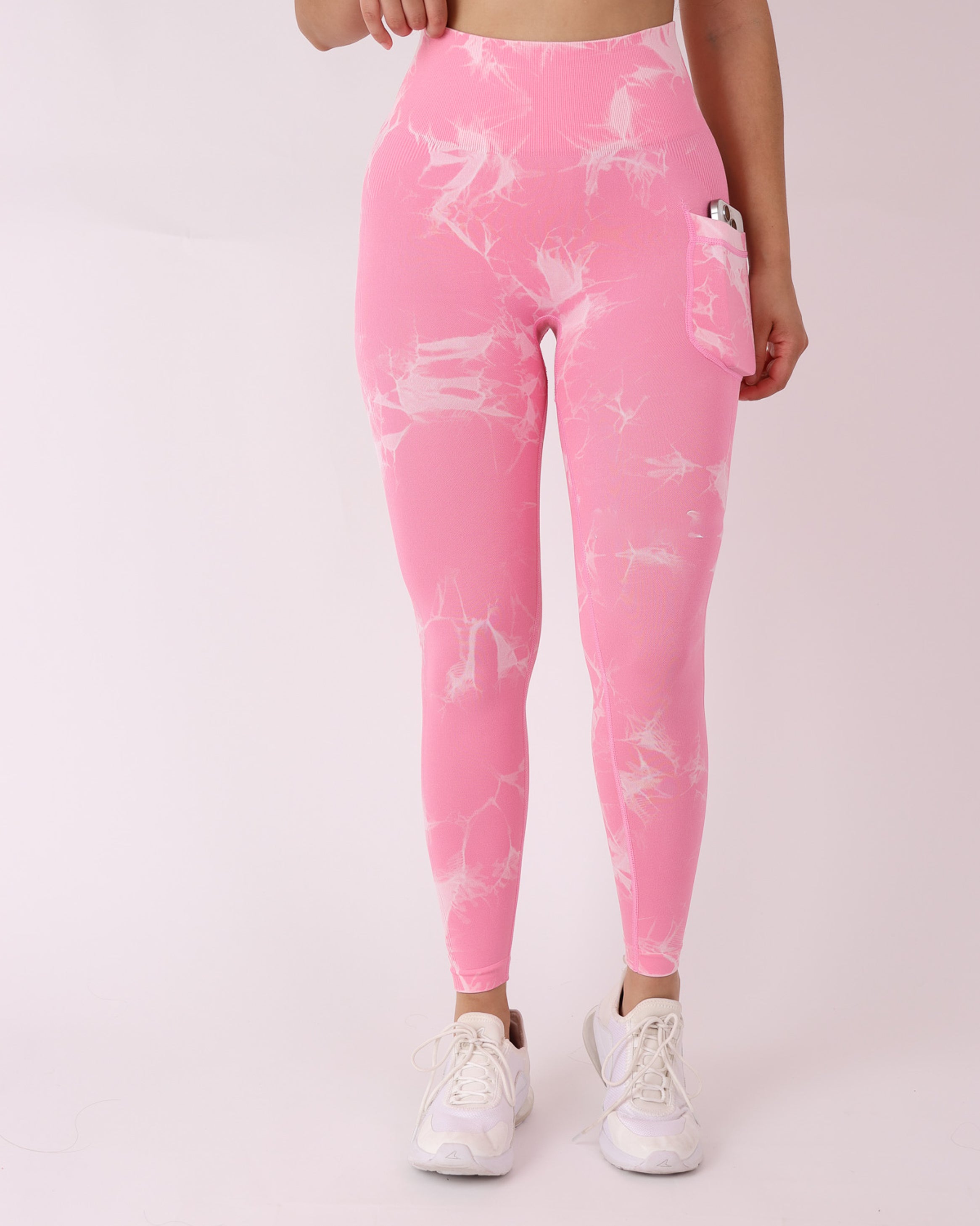 Calza Mujer Deportiva Push Up con Bolsillo tie dye - HY08