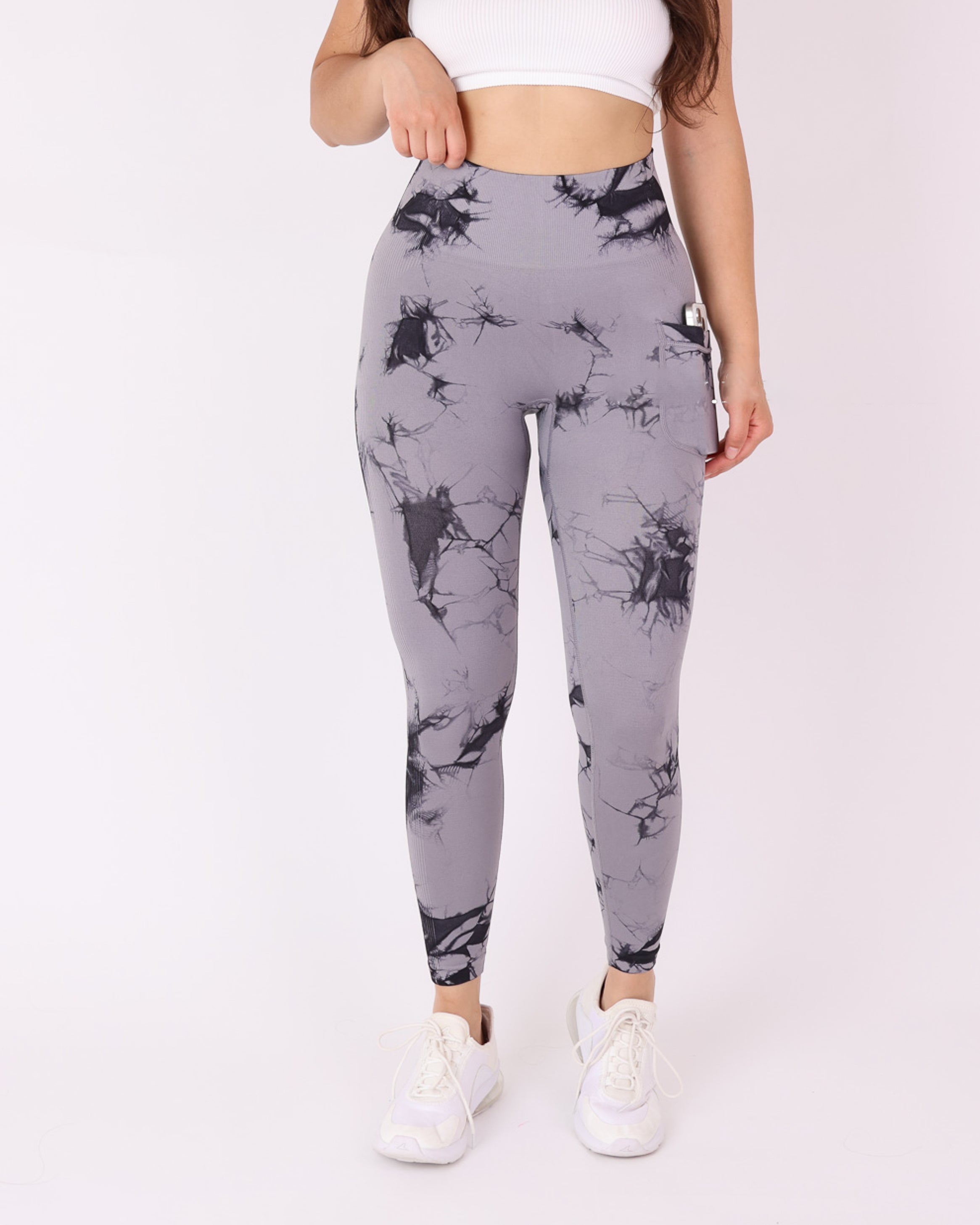 Calza Mujer Deportiva Push Up con Bolsillo tie dye - HY08