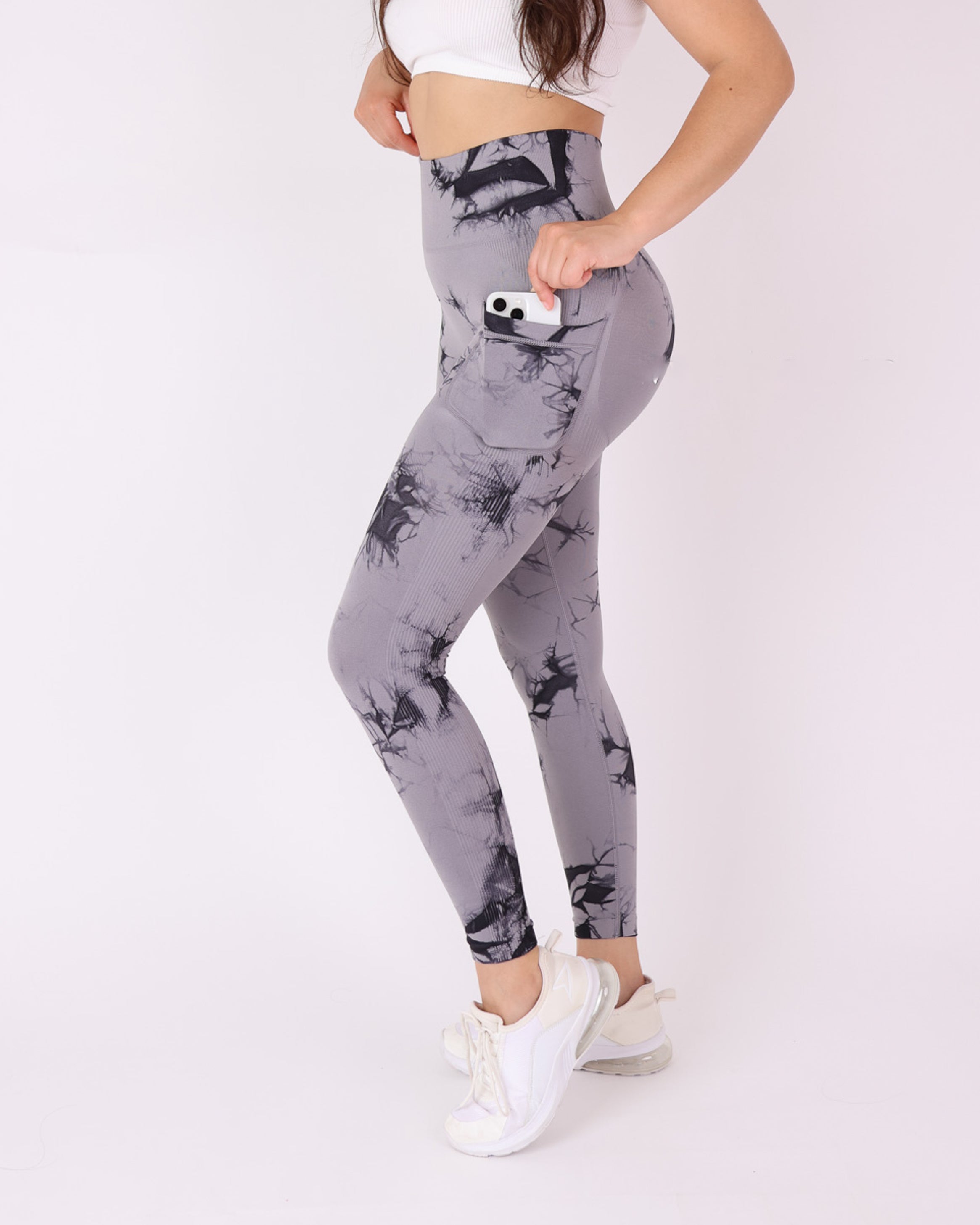 Calza Mujer Deportiva Push Up con Bolsillo tie dye - HY08