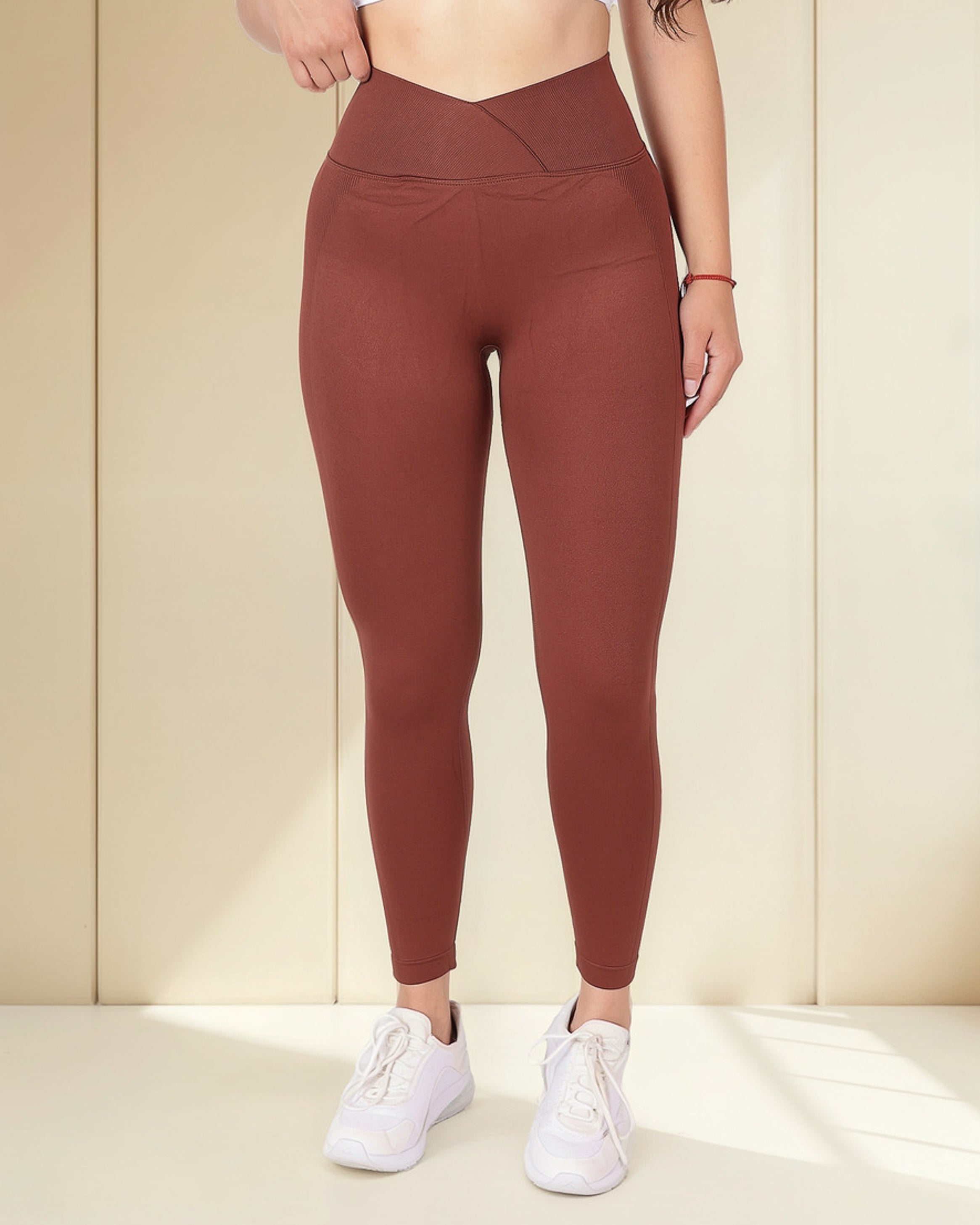 Calza Leggings Deportiva Doble Push Up Pretina Cruzada -hy04