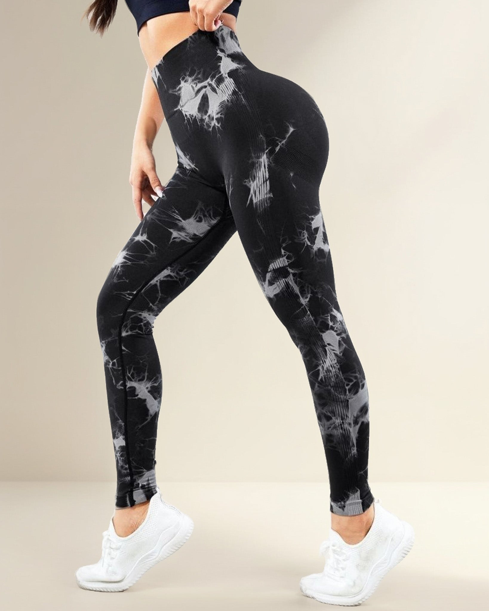 Calza Tie Dye Doble Push Up Levanta Gluteo Alta Calidad