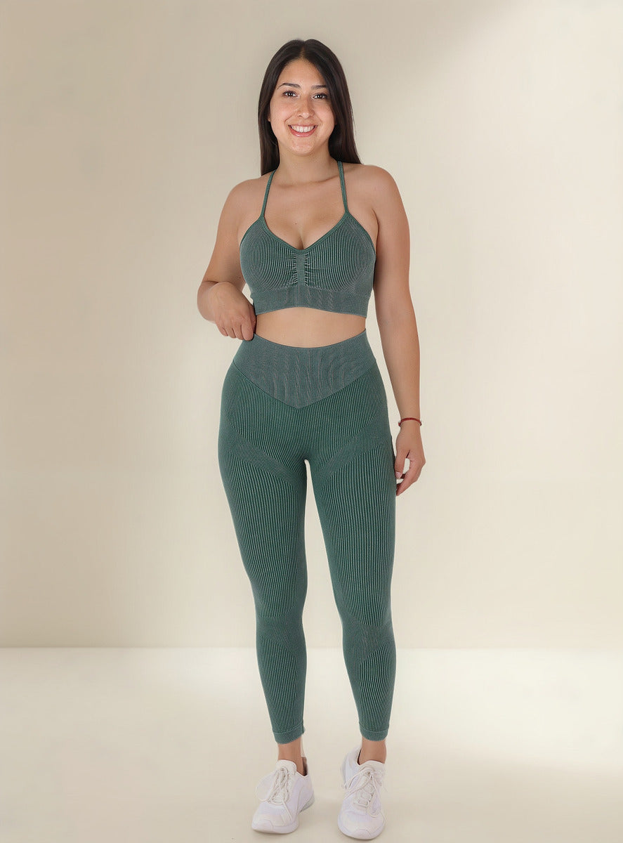 Conjunto Deportivo Calza Larga Y Peto Rib Prelavado Push Up