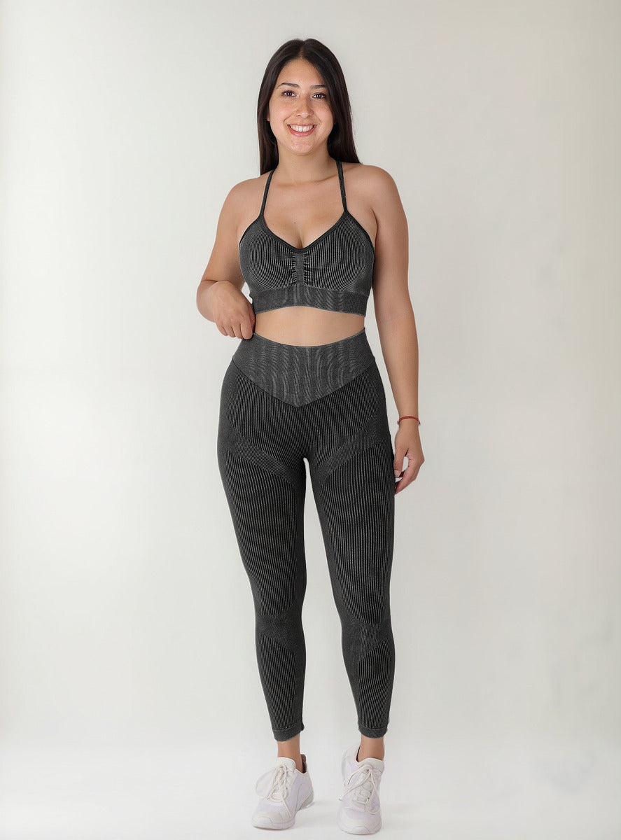 Conjunto Deportivo Calza Larga Y Peto Rib Prelavado Push Up