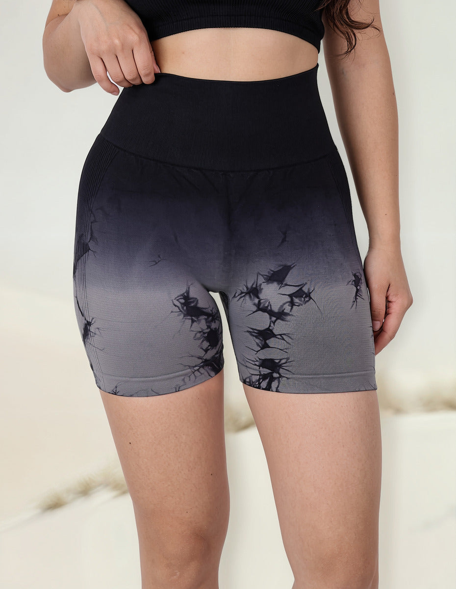 Calzas Cortas Degrade Tie Dye Efecto Push Up Alta Calidad