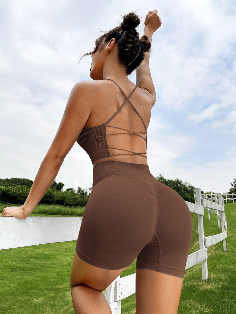 Conjunto Deportivo Mujer Gym Yoga Short Levanta Gluteos