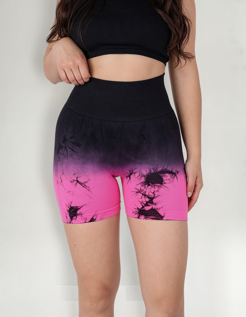Calzas Cortas Degrade Tie Dye Efecto Push Up Alta Calidad