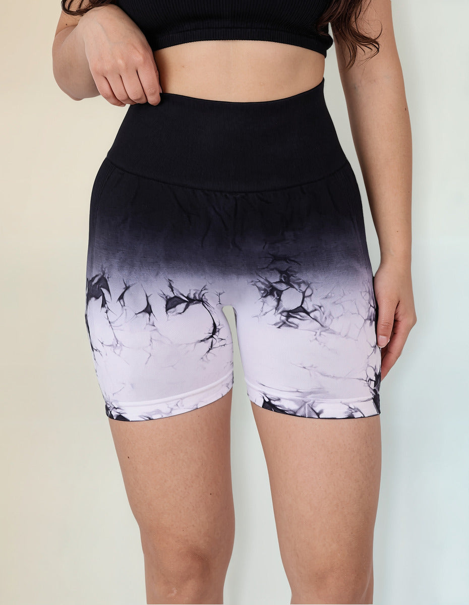 Calzas Cortas Degrade Tie Dye Efecto Push Up Alta Calidad