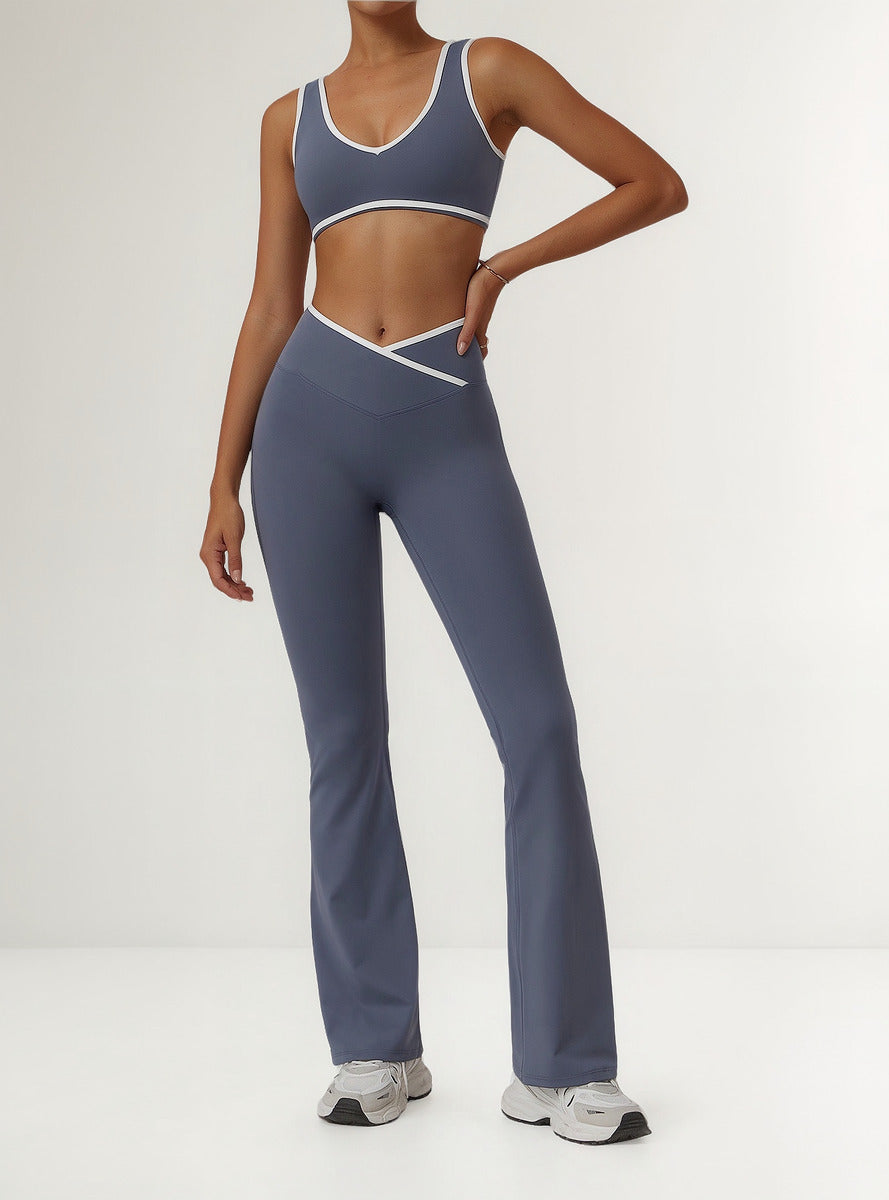 Conjunto Deportivo Para Mujer De Top Y Calza Flare Yk37030