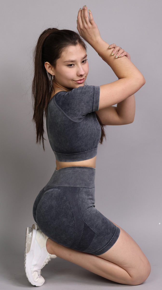 Conjunto Corto prelavado deportvo para Mujer Yj203