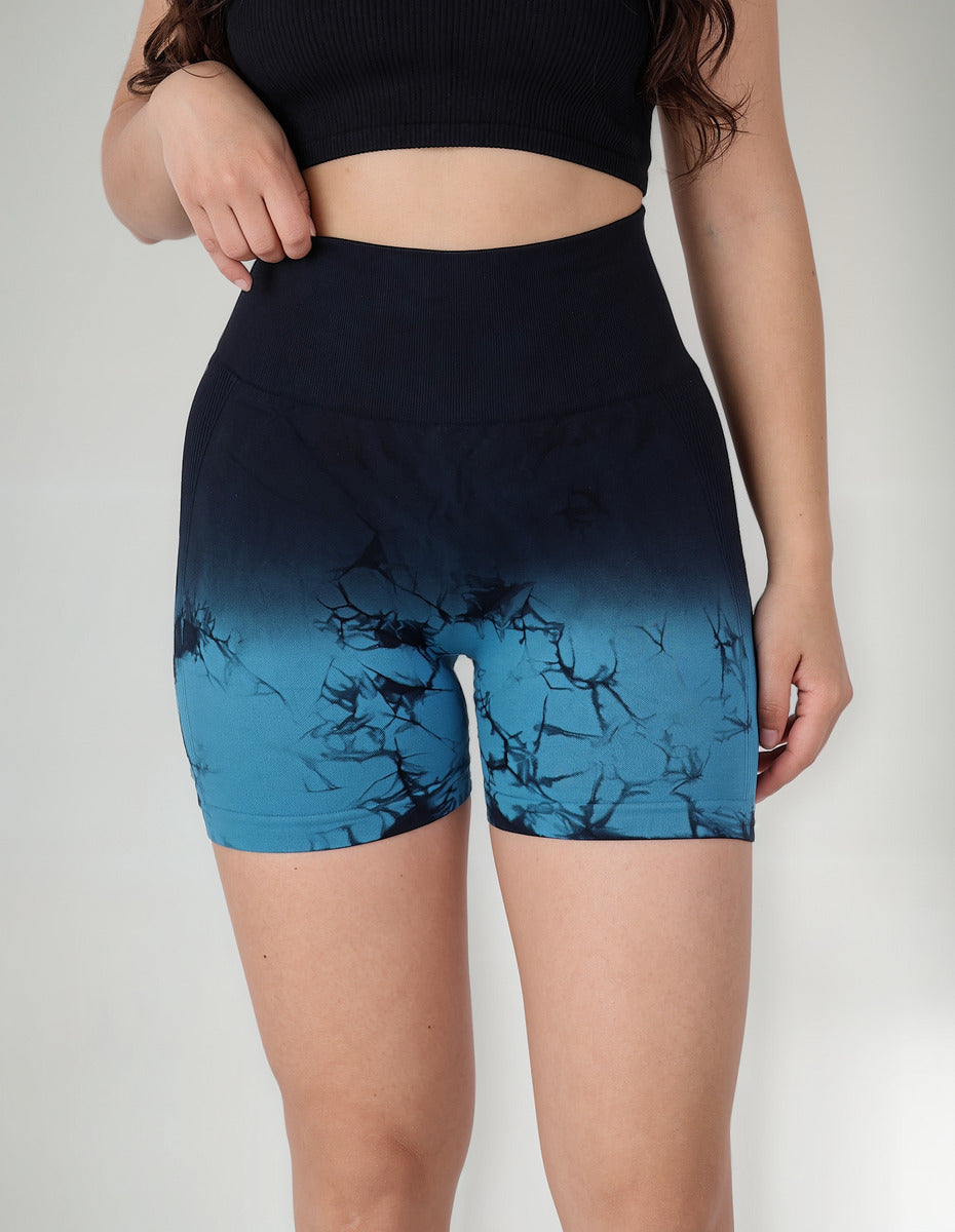 Calzas Cortas Degrade Tie Dye Efecto Push Up Alta Calidad