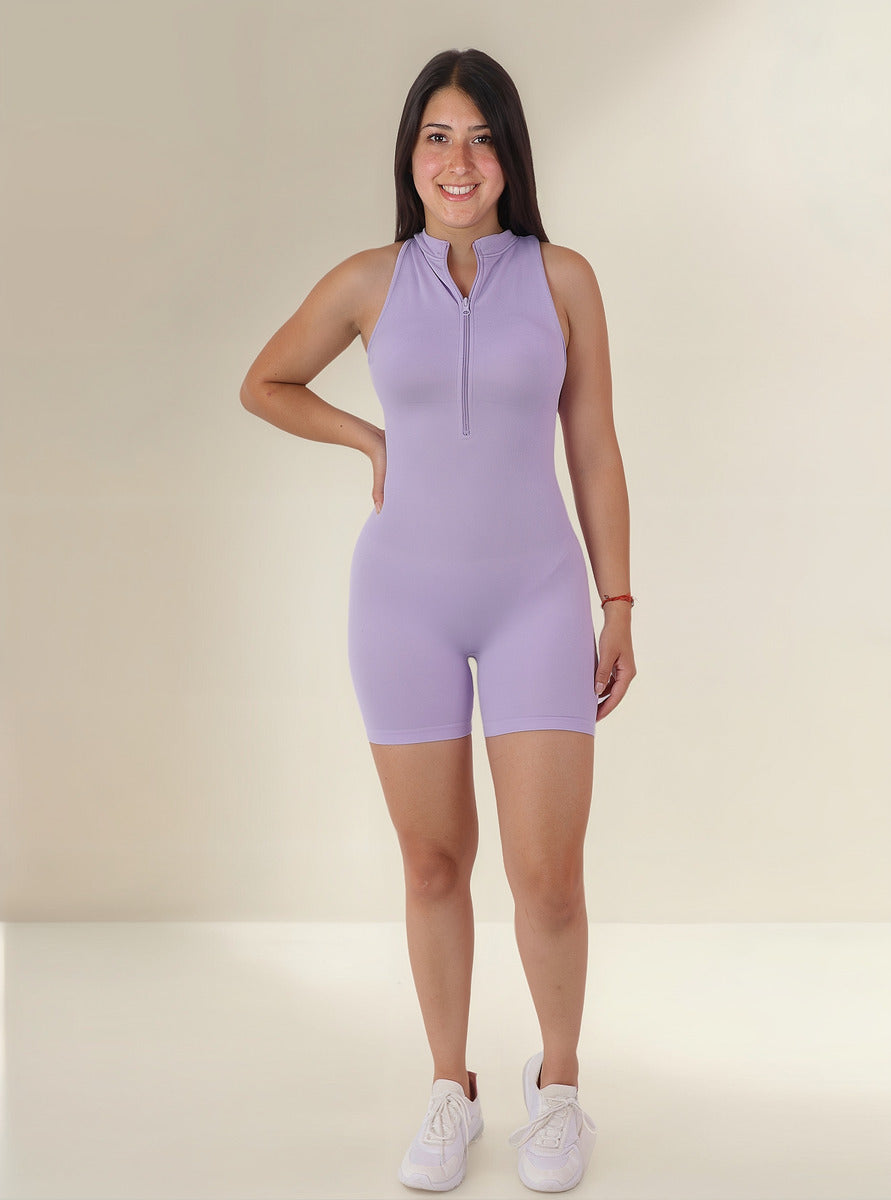 Enterito Corto Deportivo Mujer Push Up Con Cierre Premium