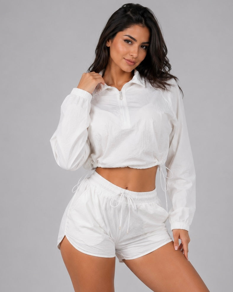 Conjunto Deportivo Cortaviento Mujer Chaqueta Corta y Short - LQ1039