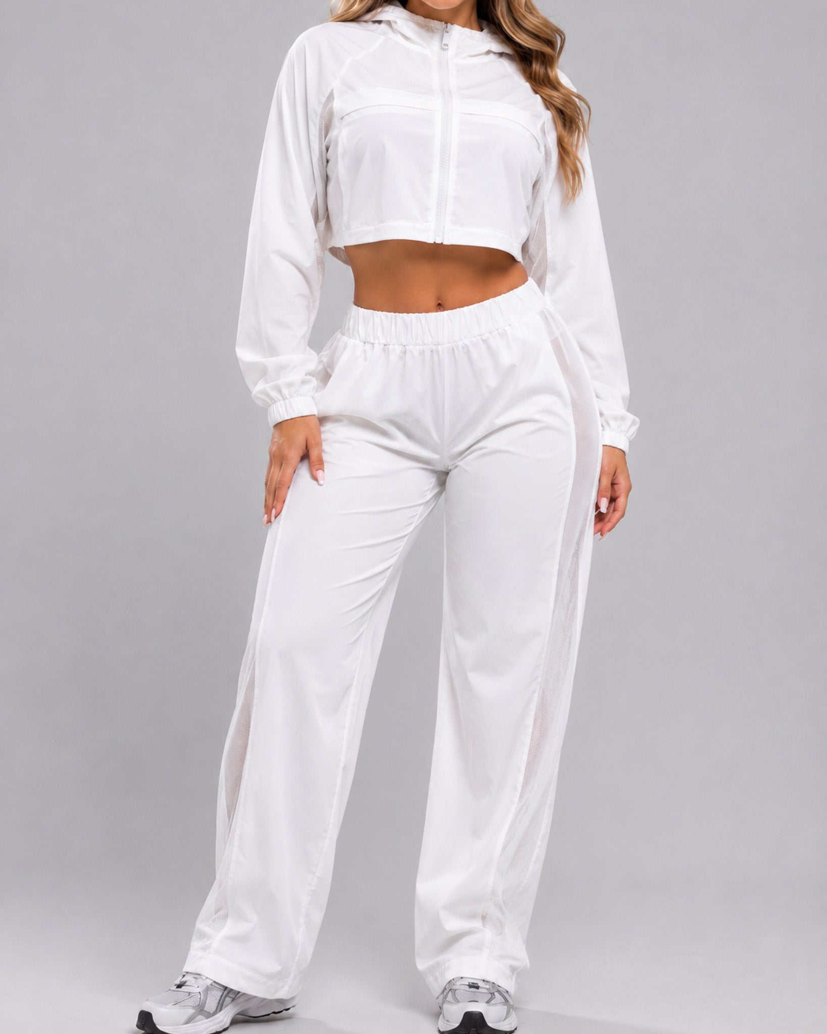 Conjunto Deportivo Dos Piezas Chaqueta Corta Y Pantalón Palazzo - LQ1014