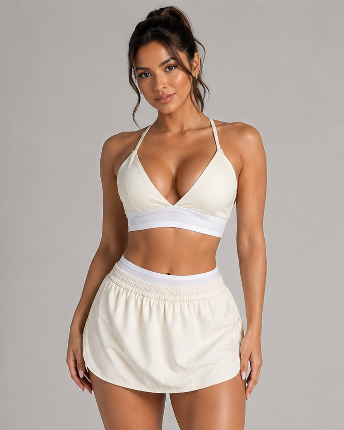 Set Top y Falda short Deportiva Fitness Gym Tenis Mujer - LQ1006