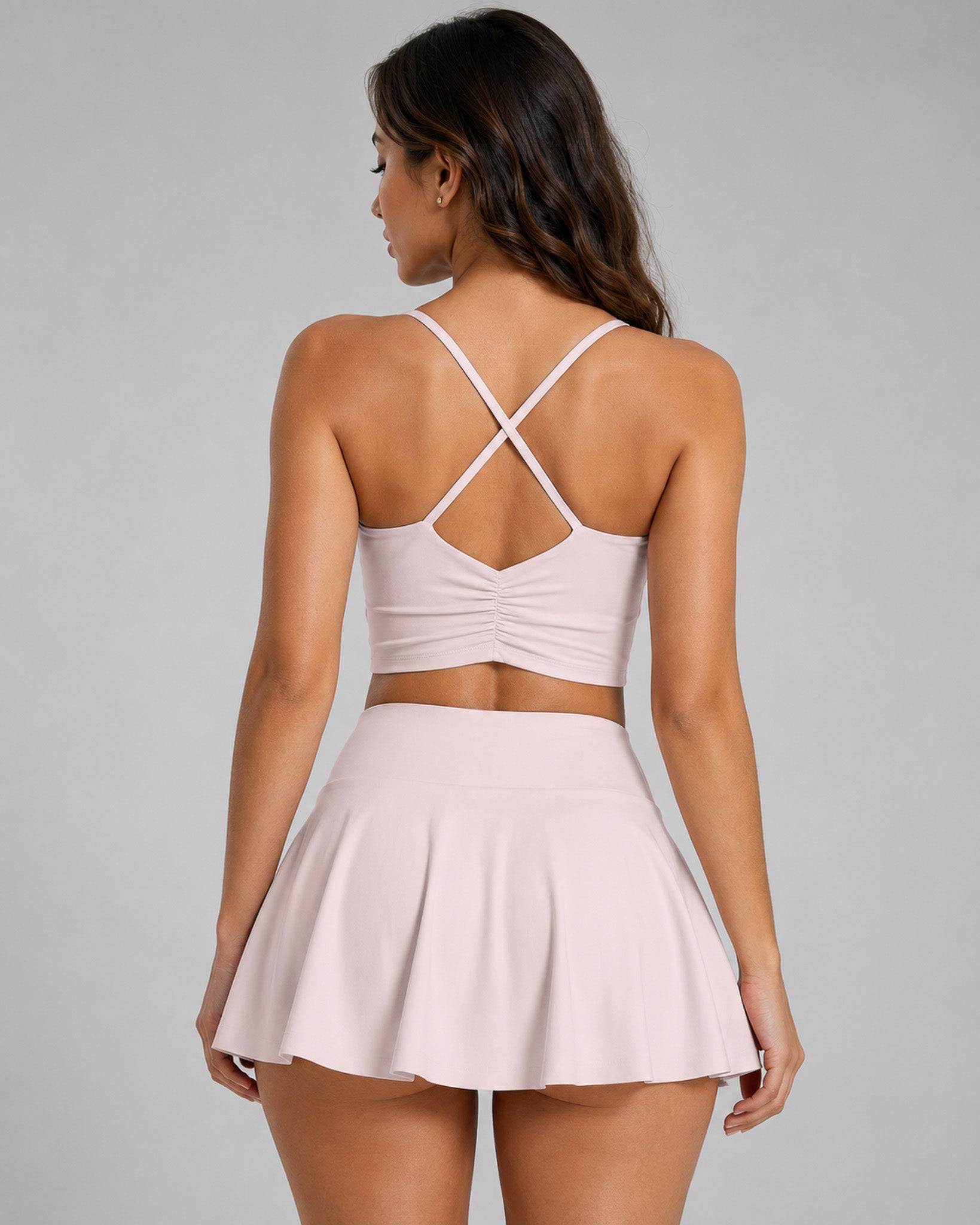 Set Fitness Mujer Falda Short Con Bolsillo Y Top Deportivo - JYT048