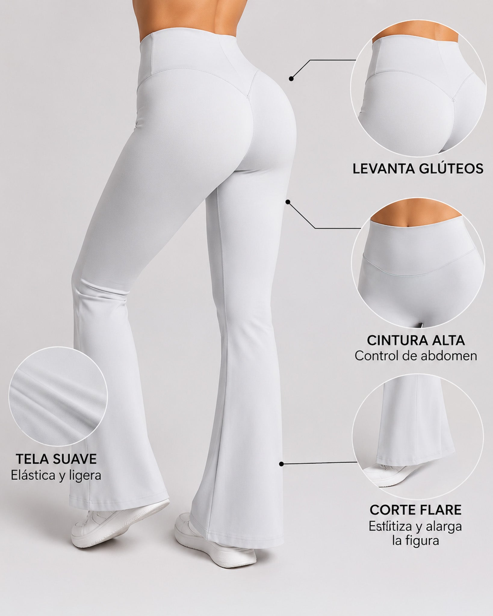 Calza Oxford Deportiva Push Up Corazon Flare Legging Mujer - LQ1010