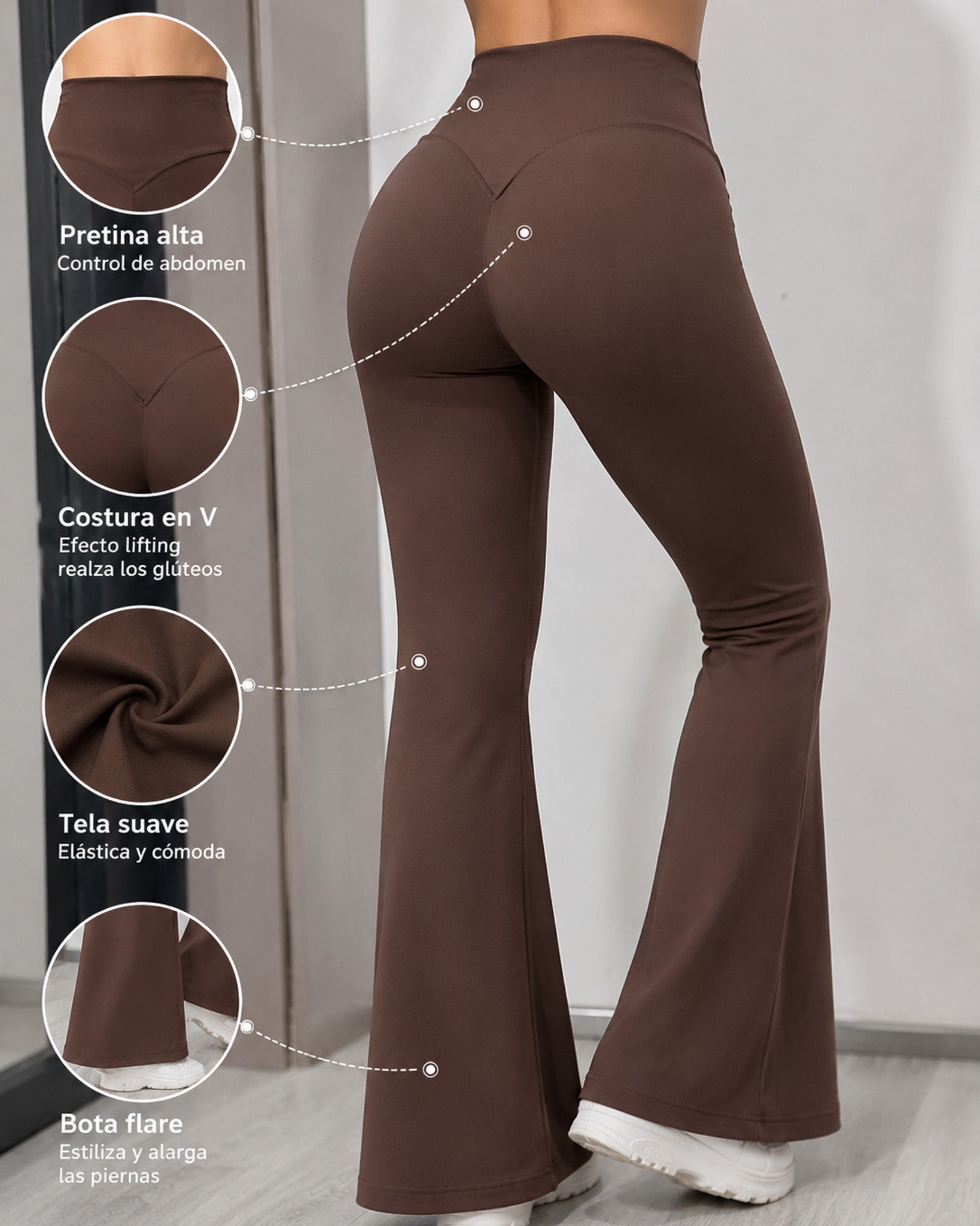 Calza Oxford Deportiva Push Up Corazon Flare Legging Mujer - LQ1010