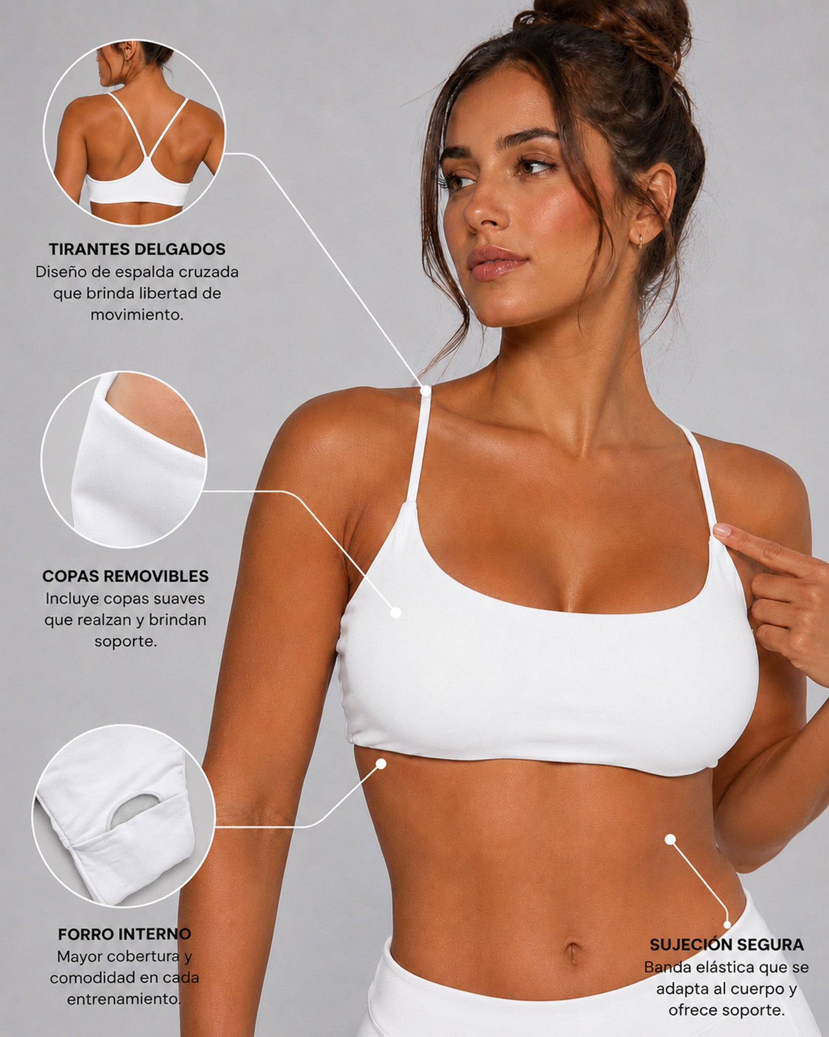 Top Deportivo Fitness Mujer Peto Tirantes Cruzados Yoga Gym - LQ1026