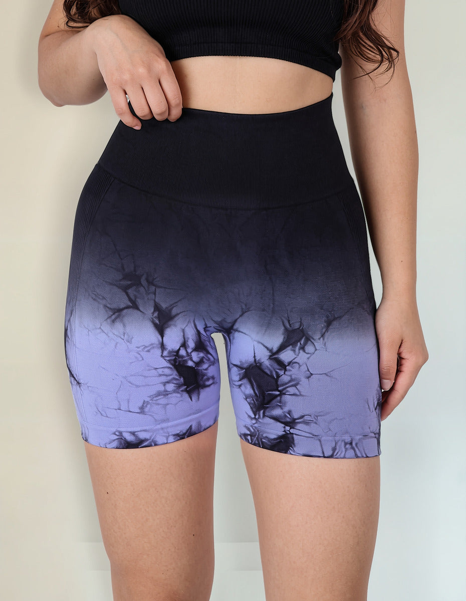 Calzas Cortas Degrade Tie Dye Efecto Push Up Alta Calidad
