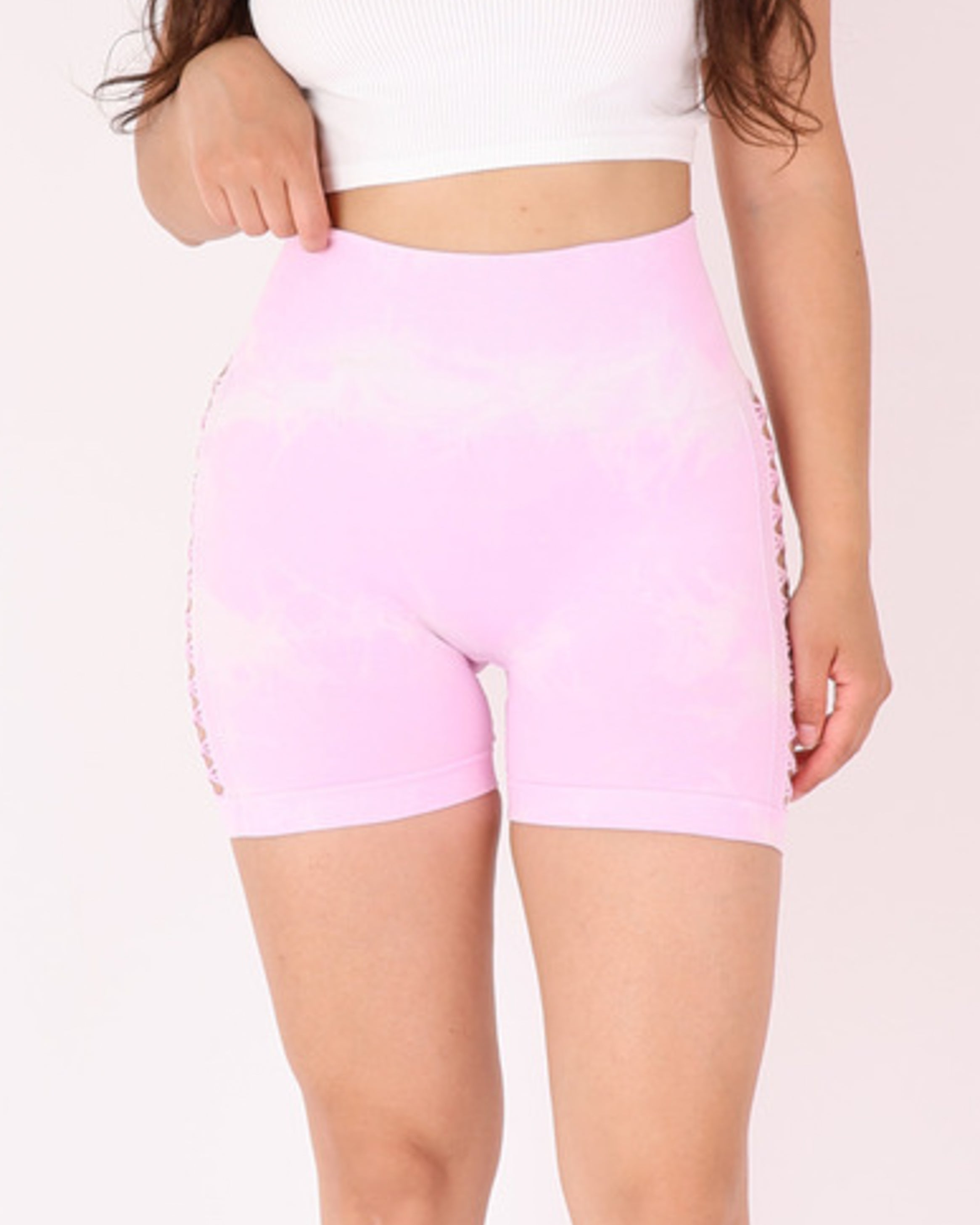 Short Mujer Calzas Cortas Tie Dye Push Up Con Aberturas
