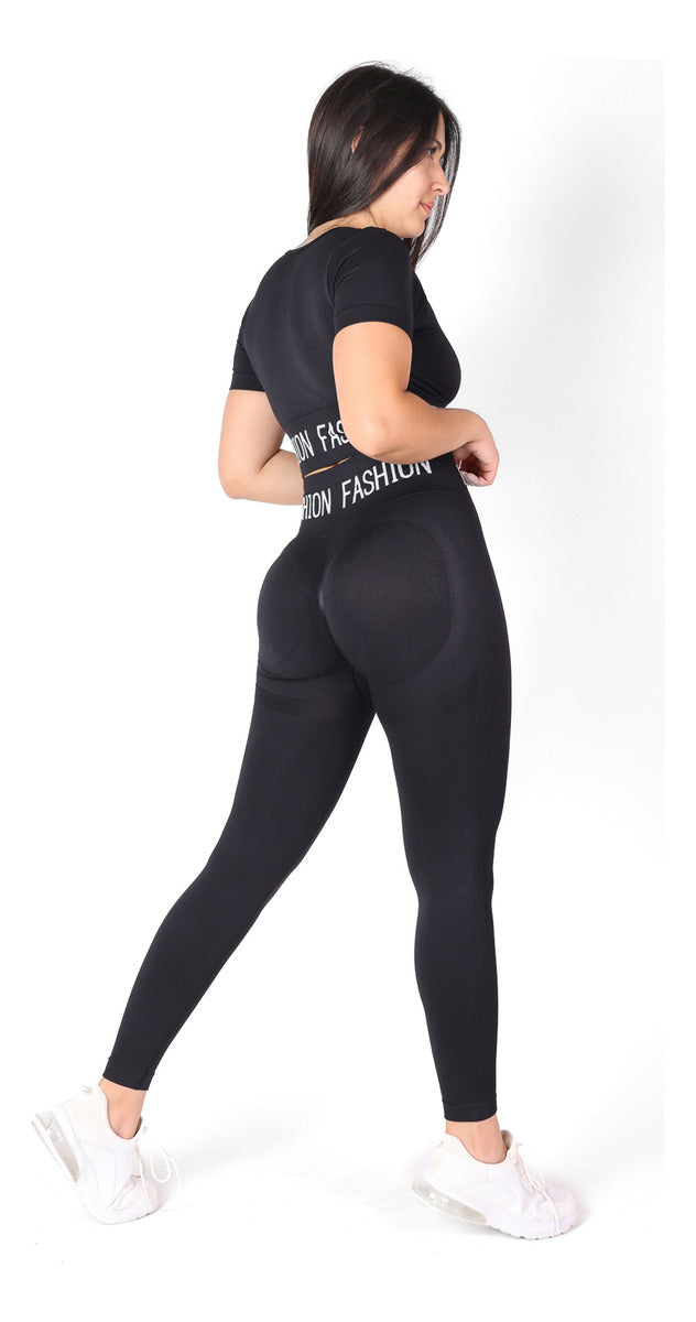 Conjunto Largo Gym Deportiva Polera Y Calza Push Up - Hy11
