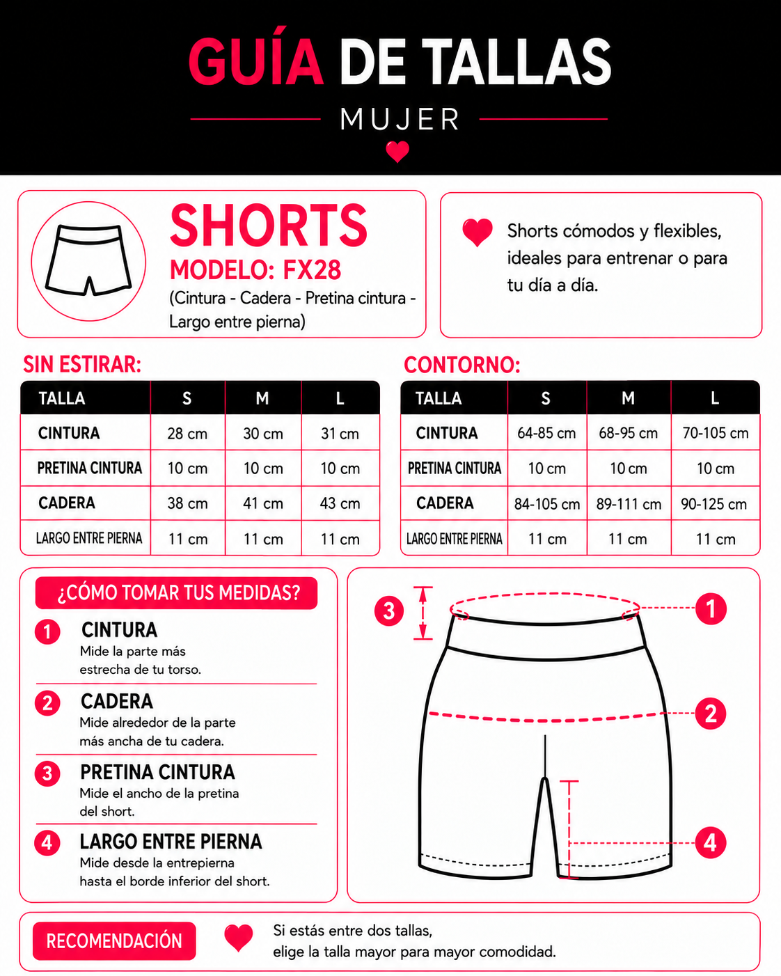 Short Fitness Muje Defy Tiro Alto Push Up 4.5 - FX28