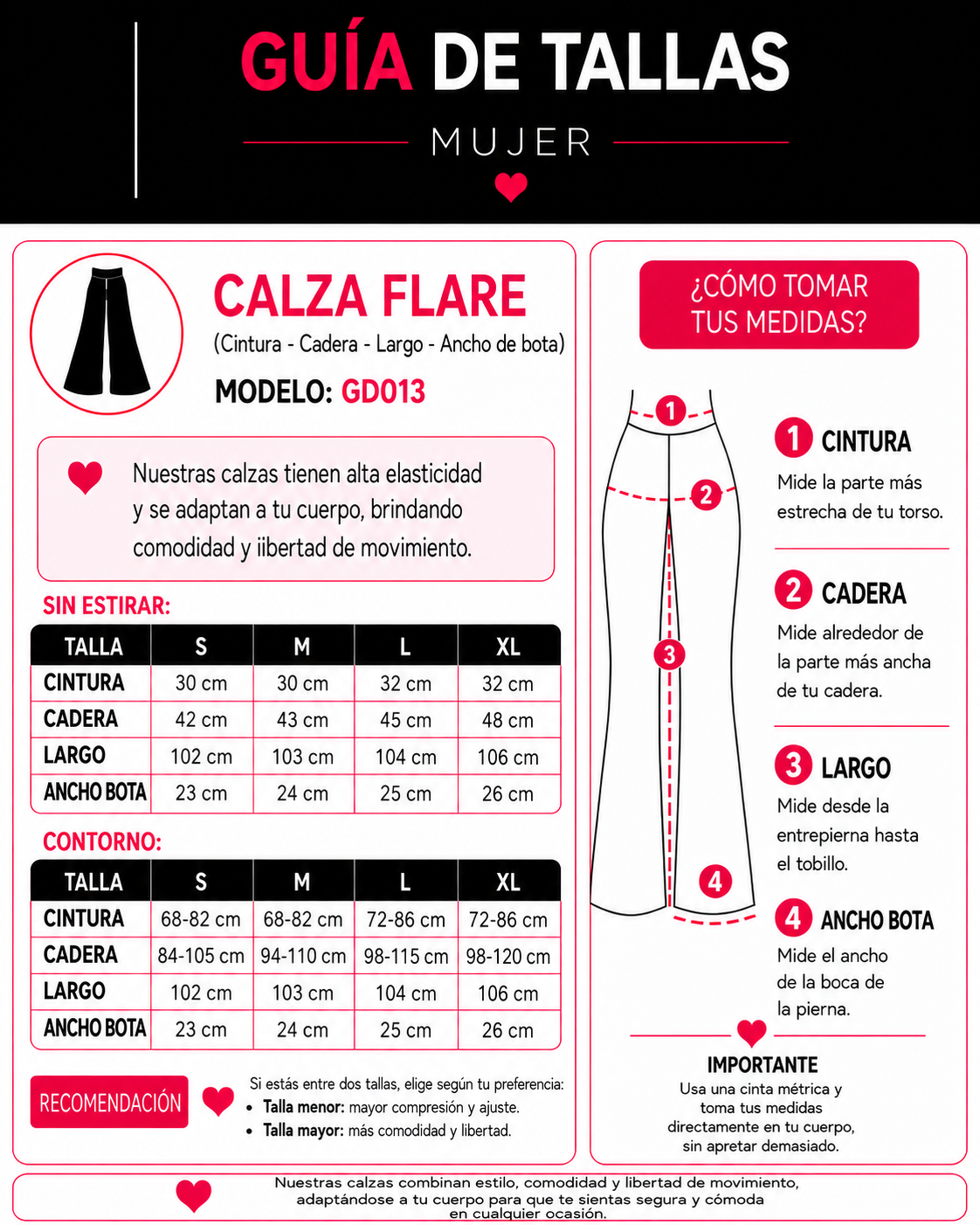 Calza Flare Faja Modeladora Deportiva Push Up Oxford Mujer - GD013