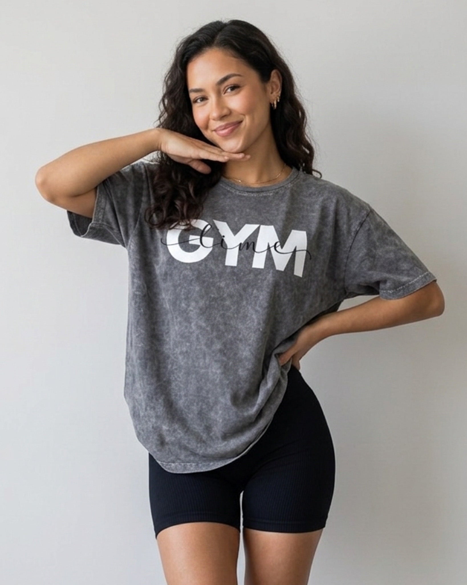 Polera Oversize Gym Time - Look Retro Aesthetic Prelavada - A366