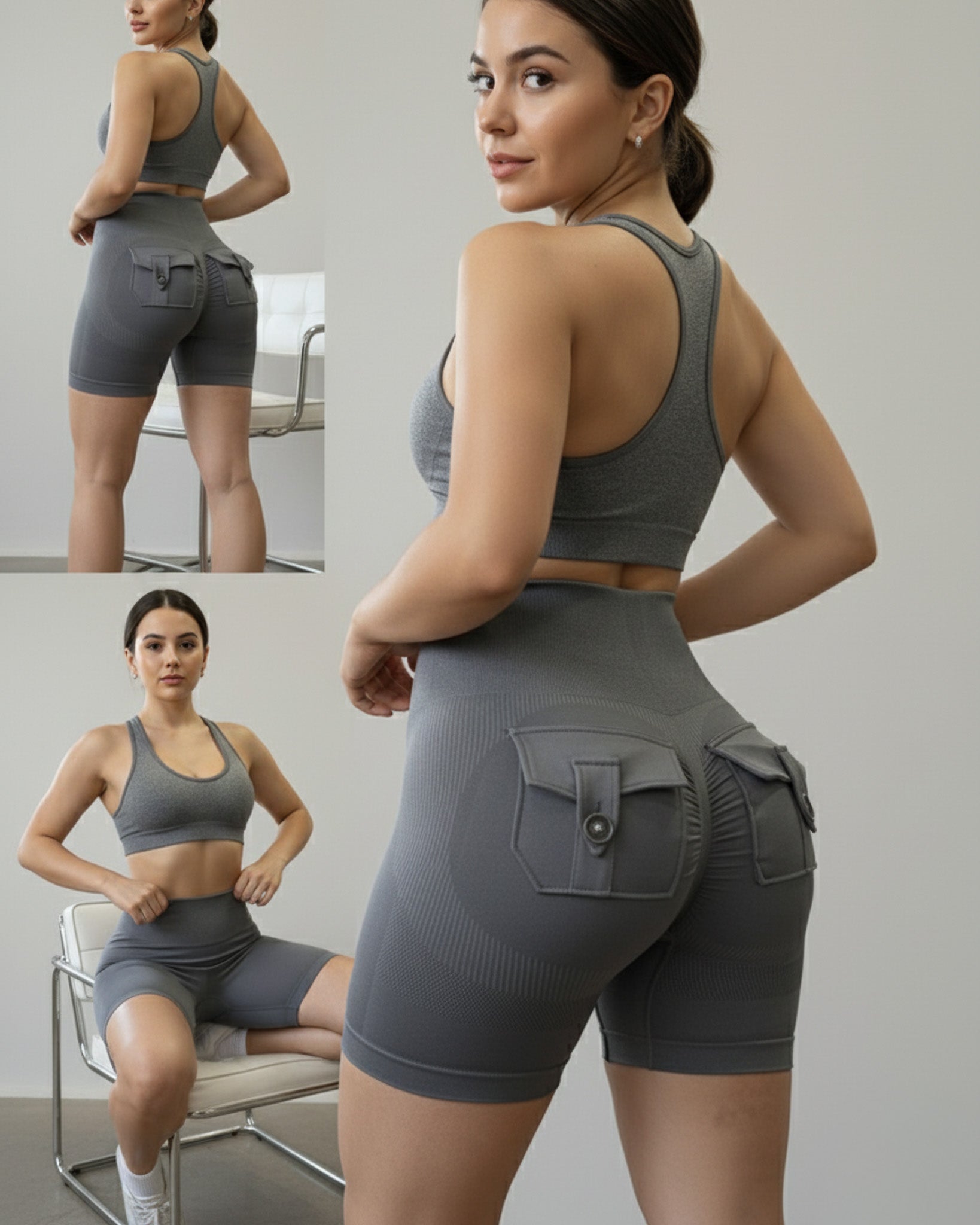 Short Deportivo Mujer con Bolsillo Trasero y Push Up - YJ242