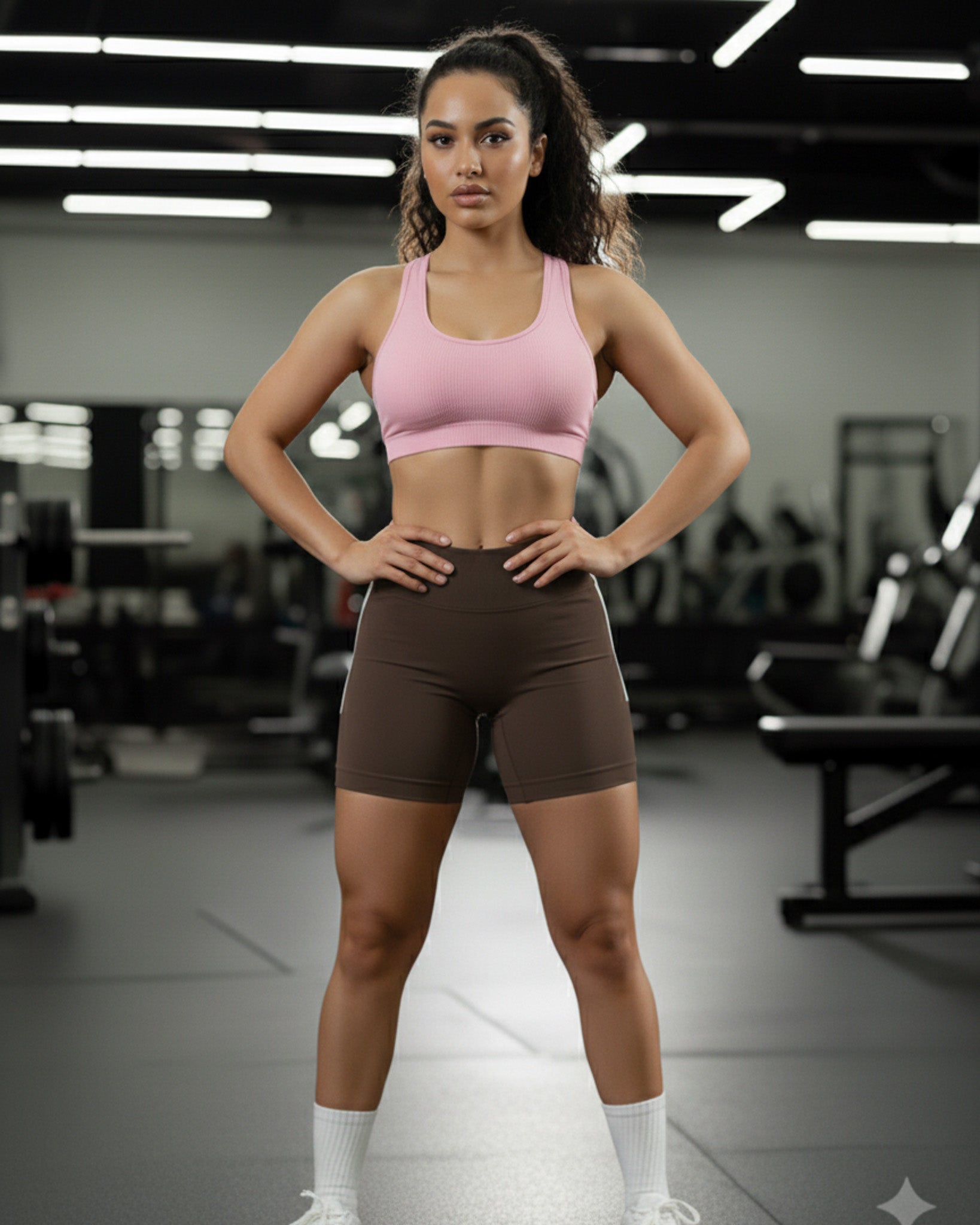 Short Deportivo con Corte en V y Líneas Plus - YJ267