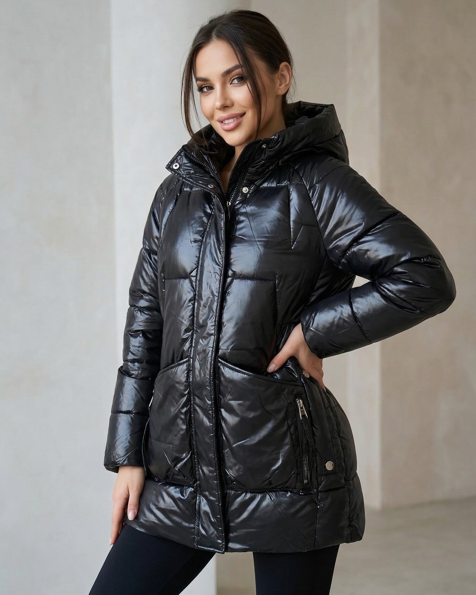 Parka Larga Brillante: Look Premium Contra el Frío - ELX1727