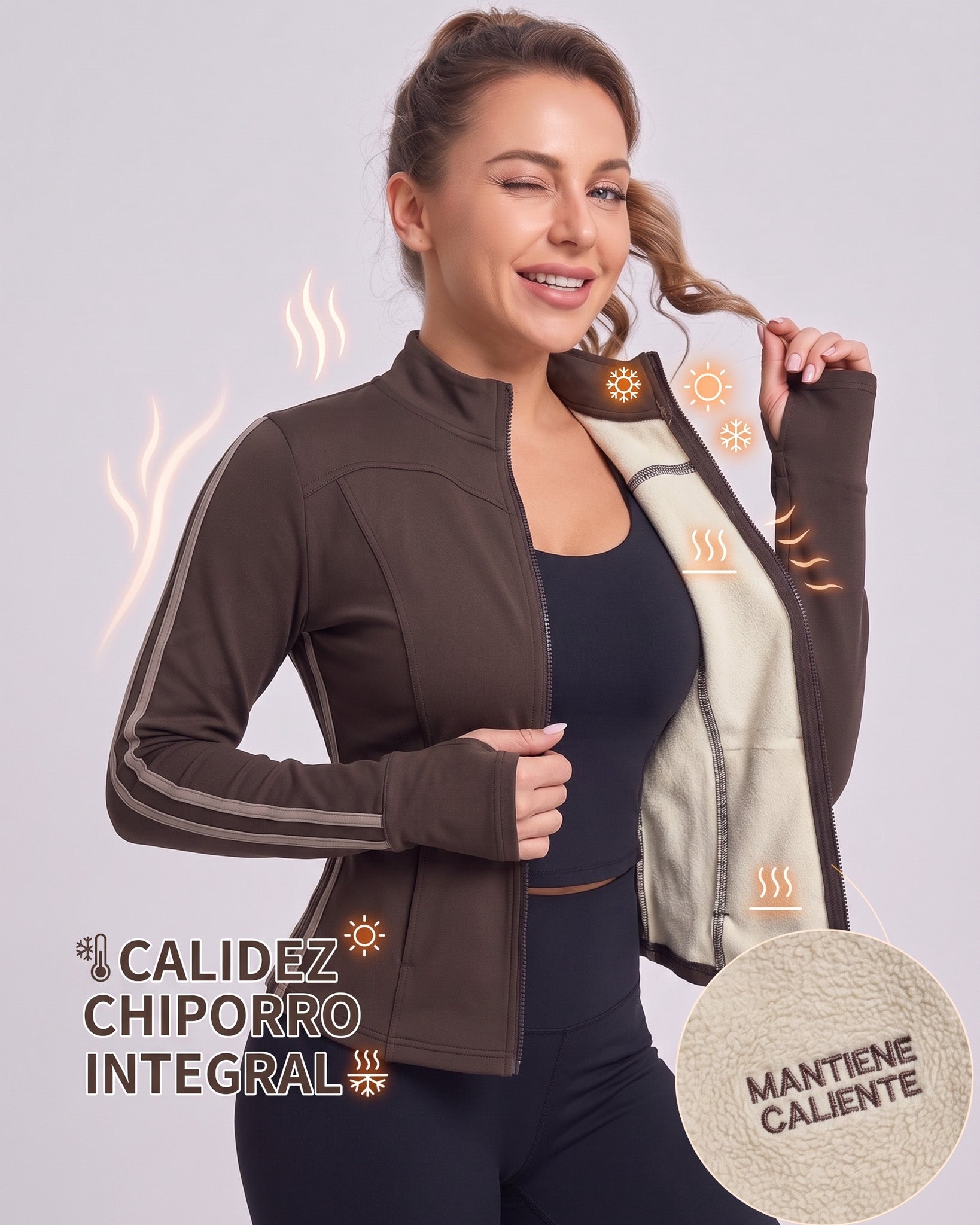 Chaqueta Térmica Modeladora Chiporro Calce Slim Lineas Negras - JYT047