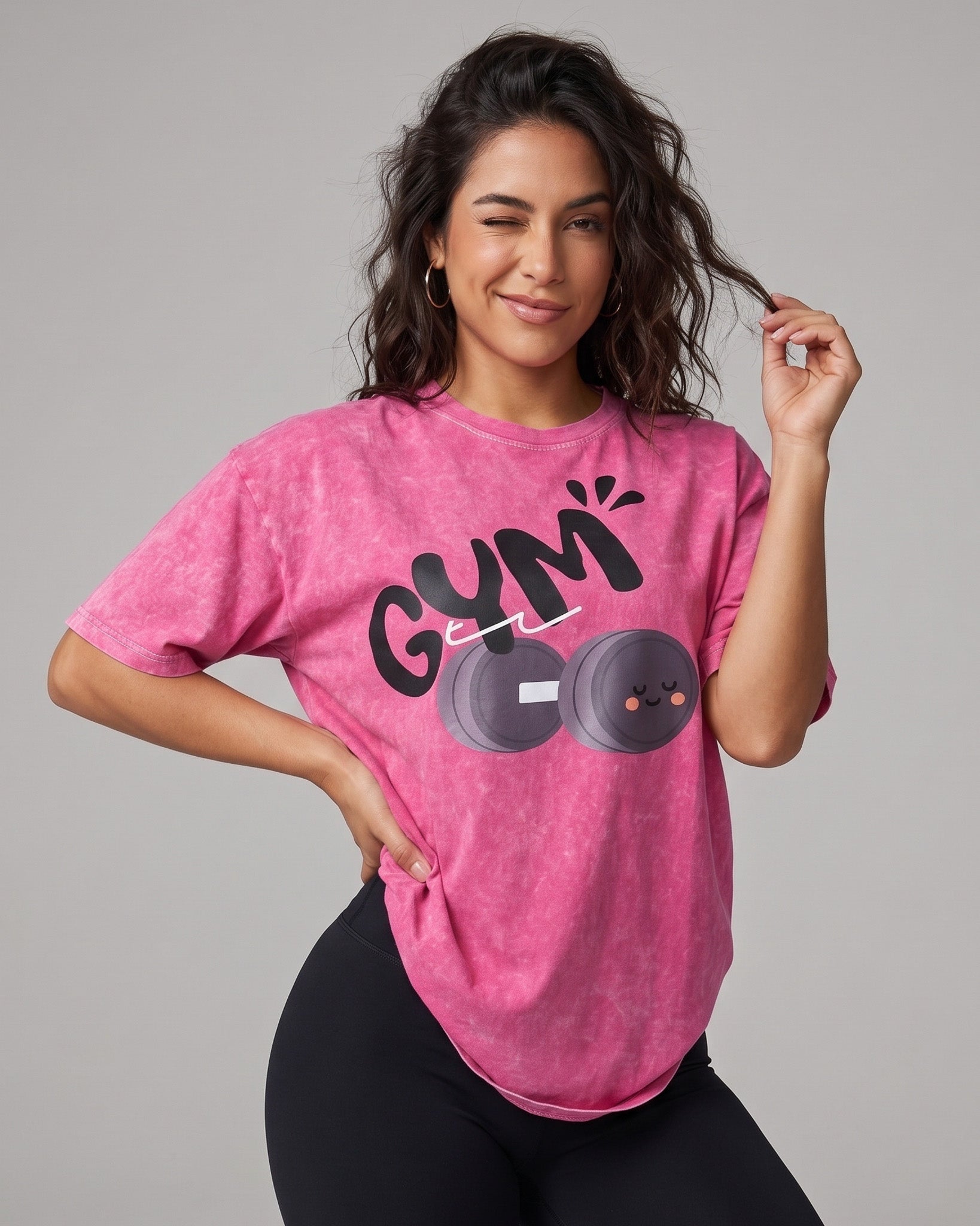 Polera Gym Oversize Mujer - Look Retro & Suave Prelavada - A366