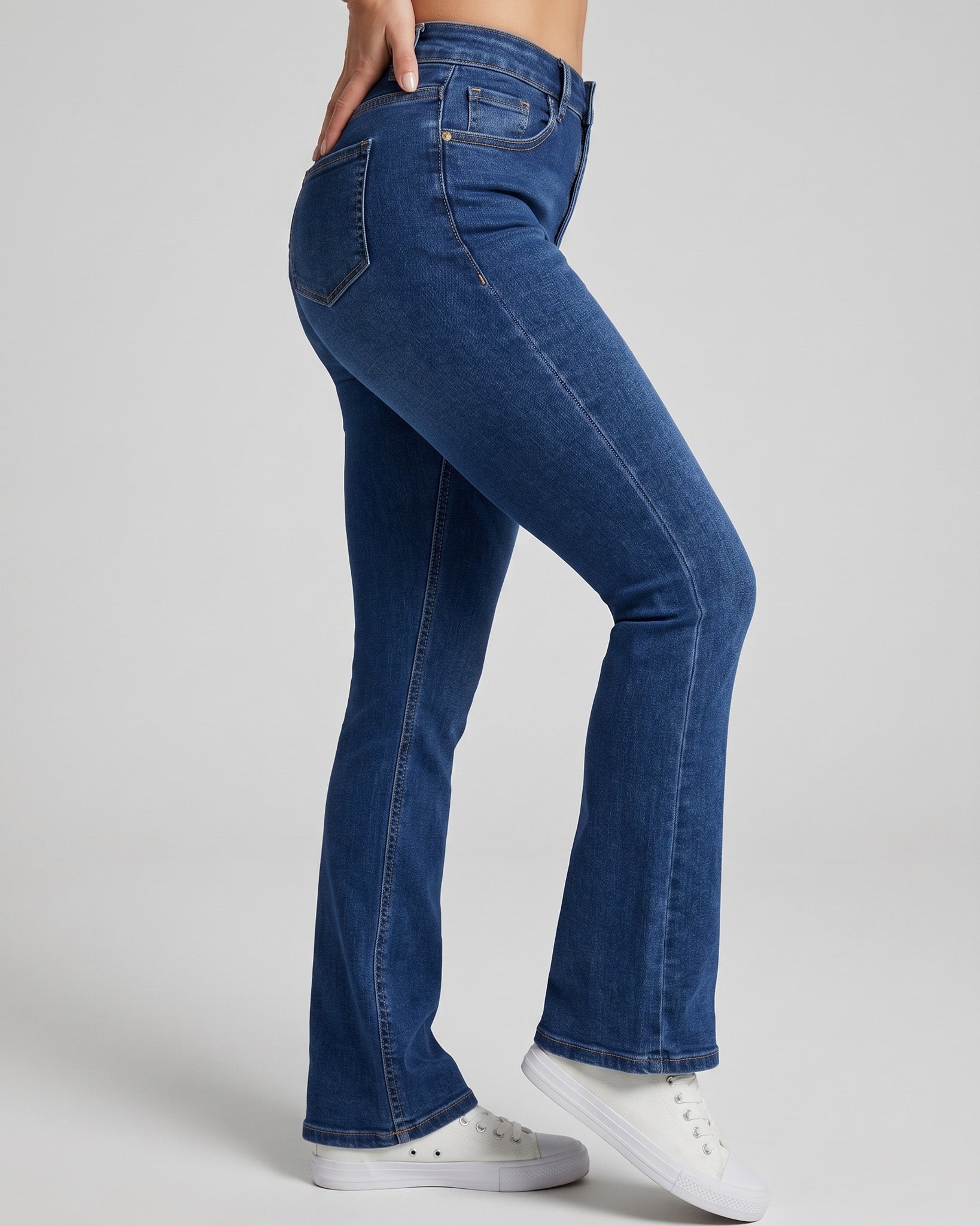 Pantalón Flare/Bootcut Azul Tiro Alto - Calce Modelador - 0140BC
