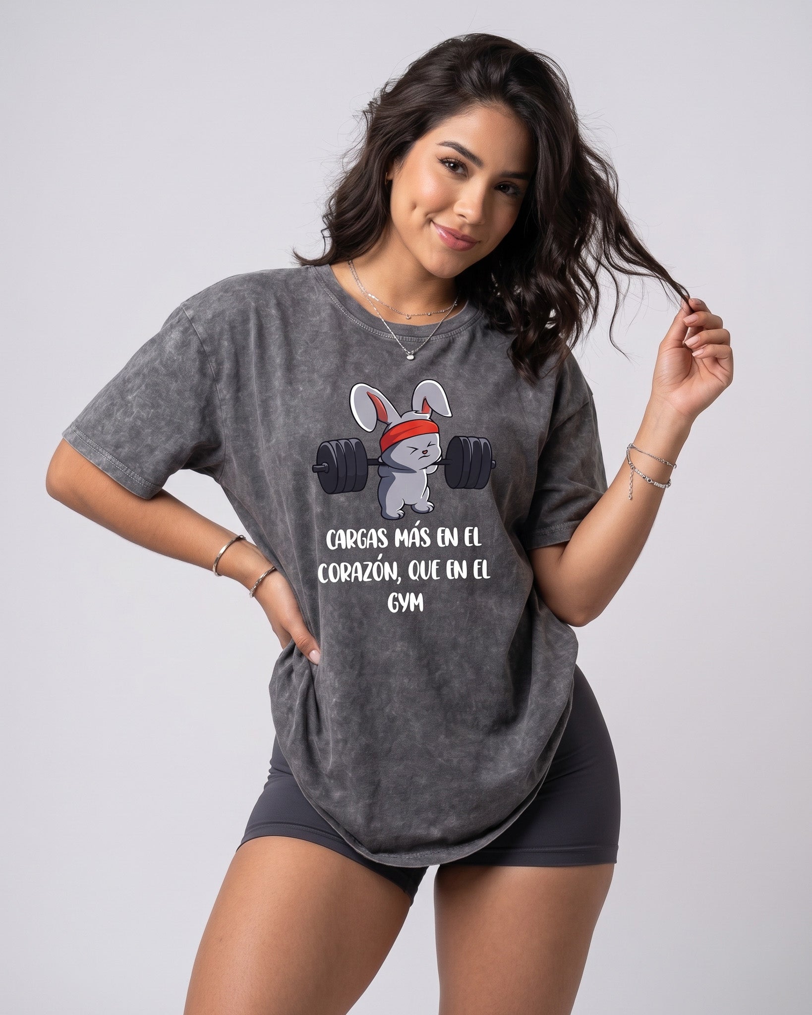Polera Oversize Mujer Rabbit - Retro Gym Prelavada Premium - A366