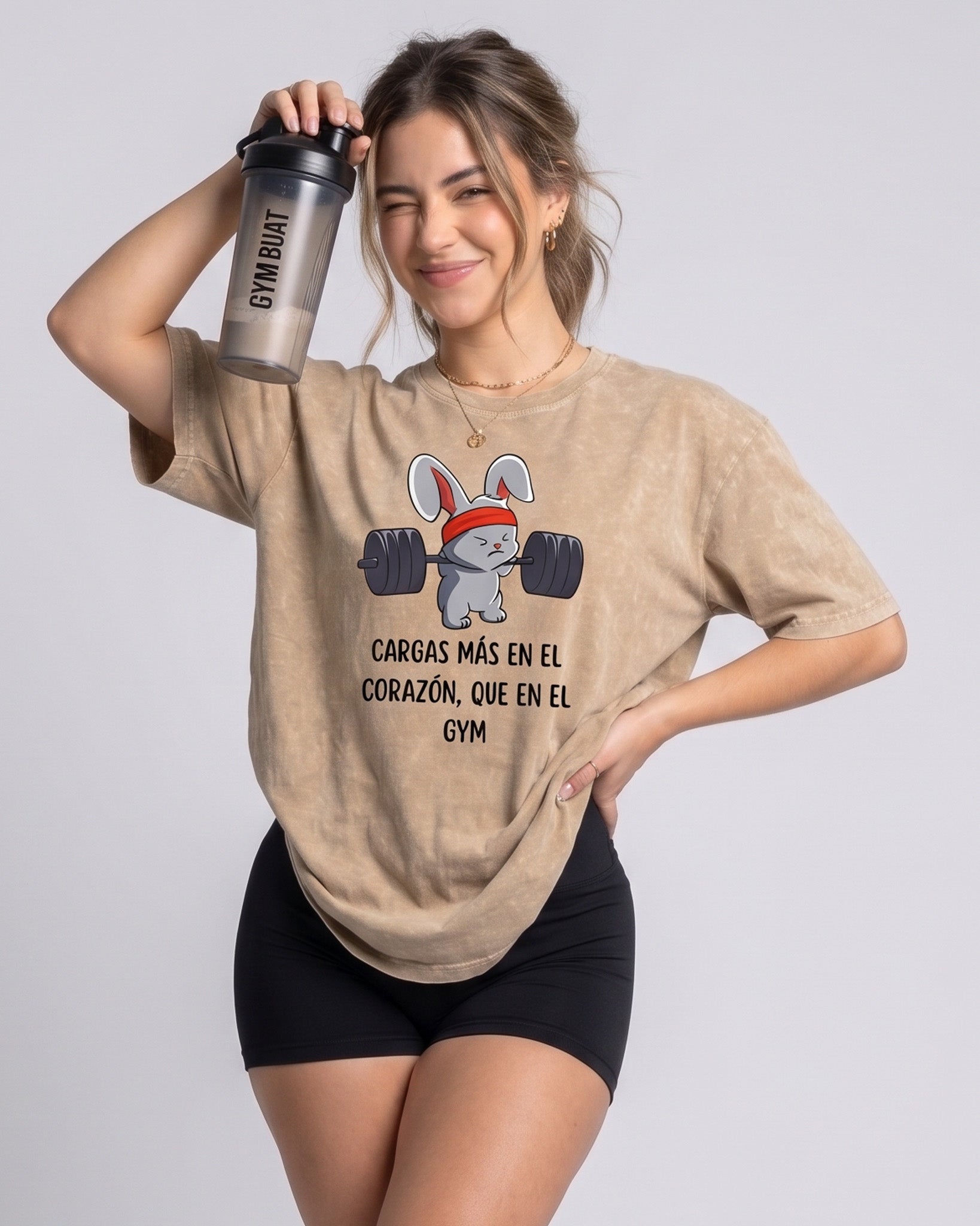 Polera Oversize Mujer Rabbit - Retro Gym Prelavada Premium - A366