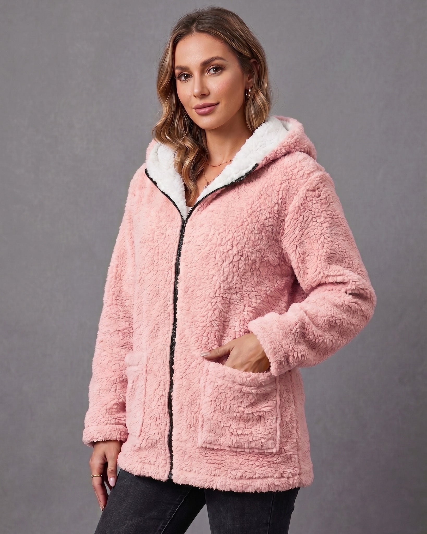 Chaqueta Abrigo Reversible Chiporro Mujer Capucha Invierno - JC516020