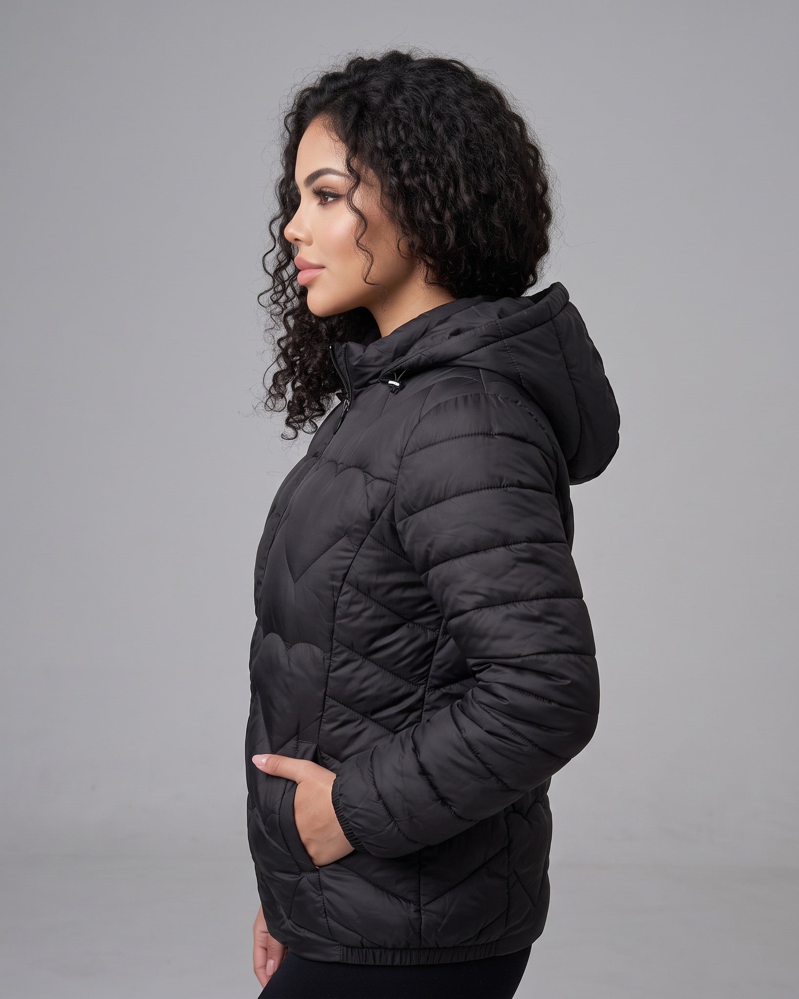 Parka Térmica Mujer Acolchada Impermeable con Capucha - EXU1602