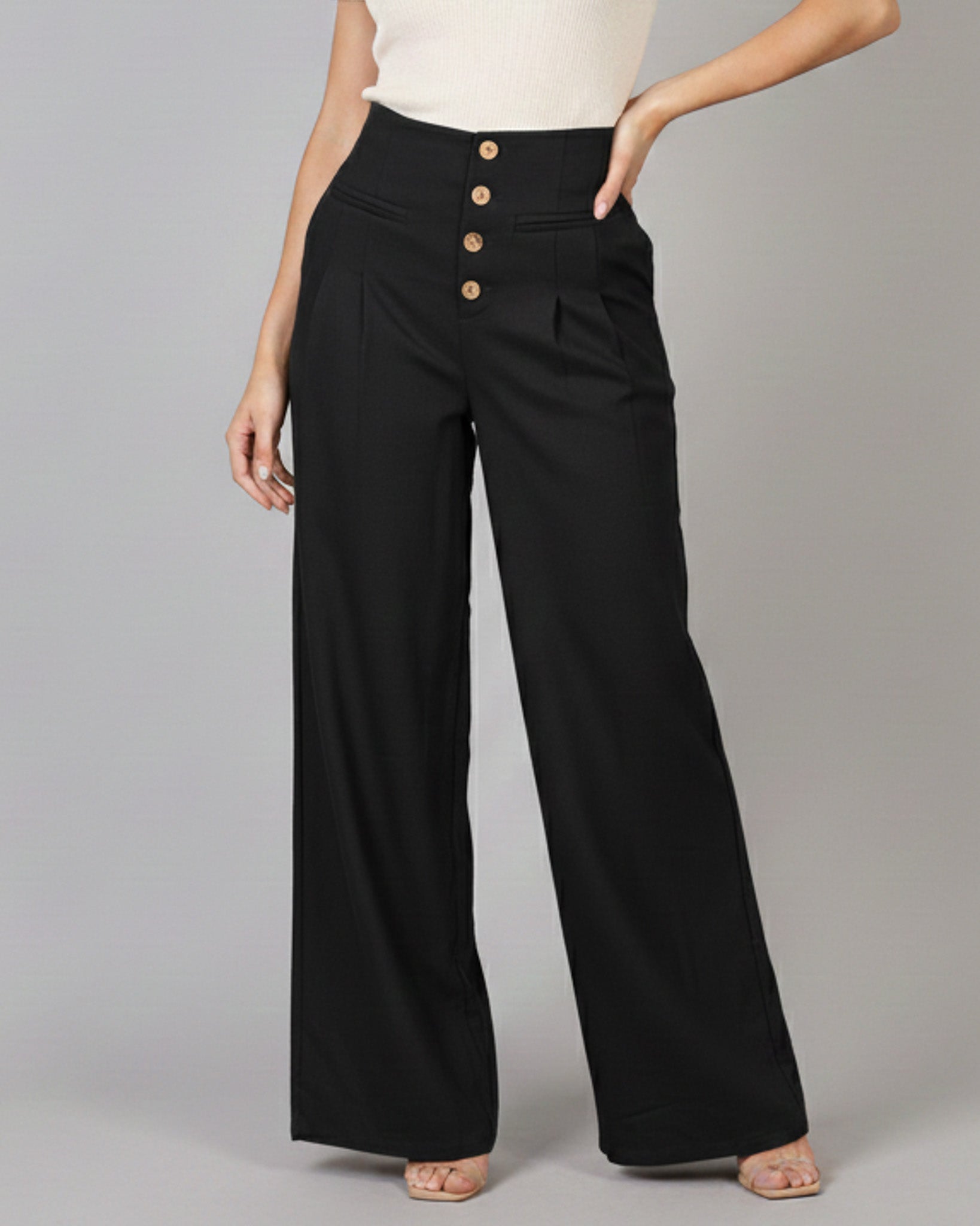 Pantalon Palazzo Mujer Cintura Alta - Verano - ZM2524