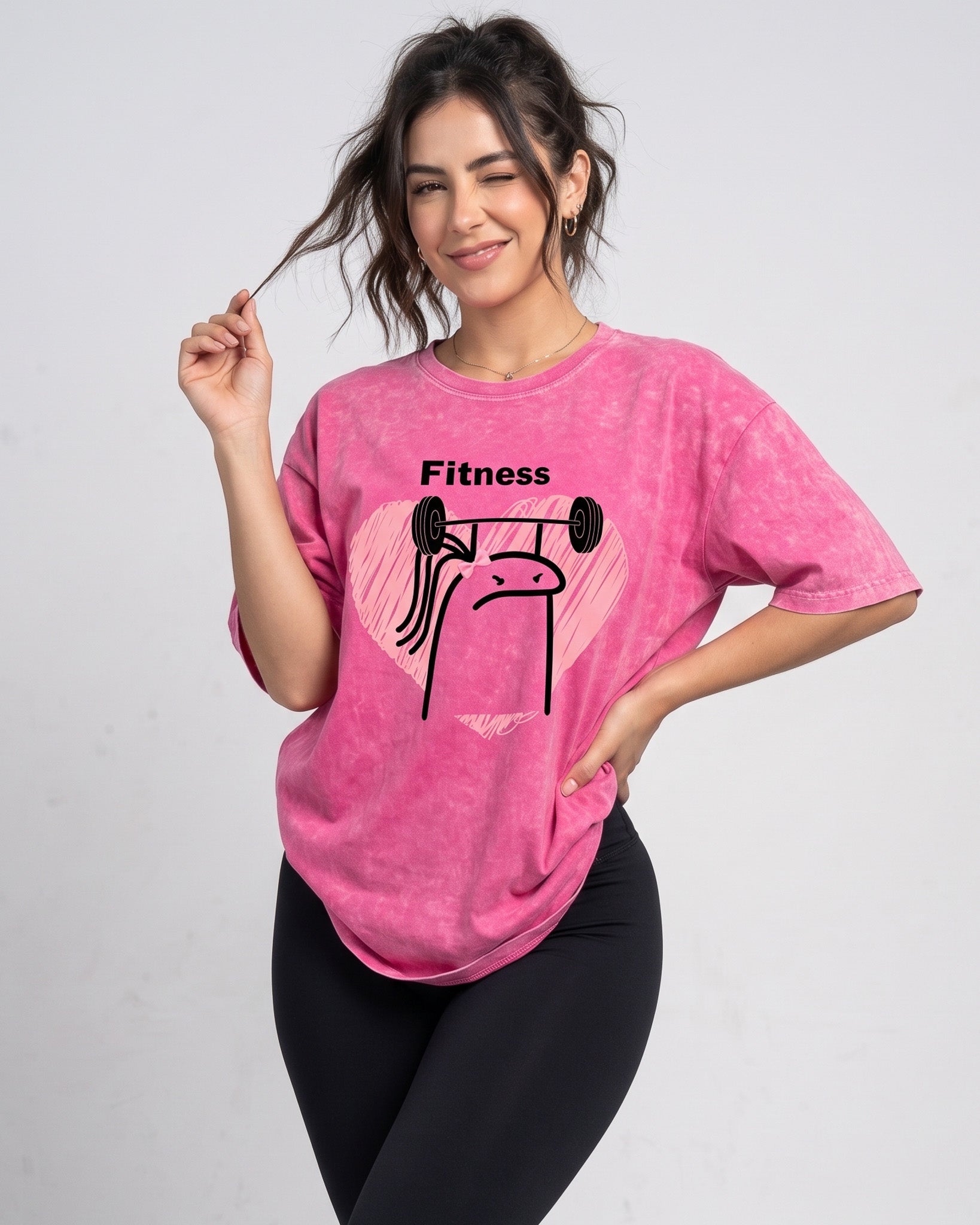 Polera Fitness Oversize - Vintage Gym Look Prelavada Pro - A366