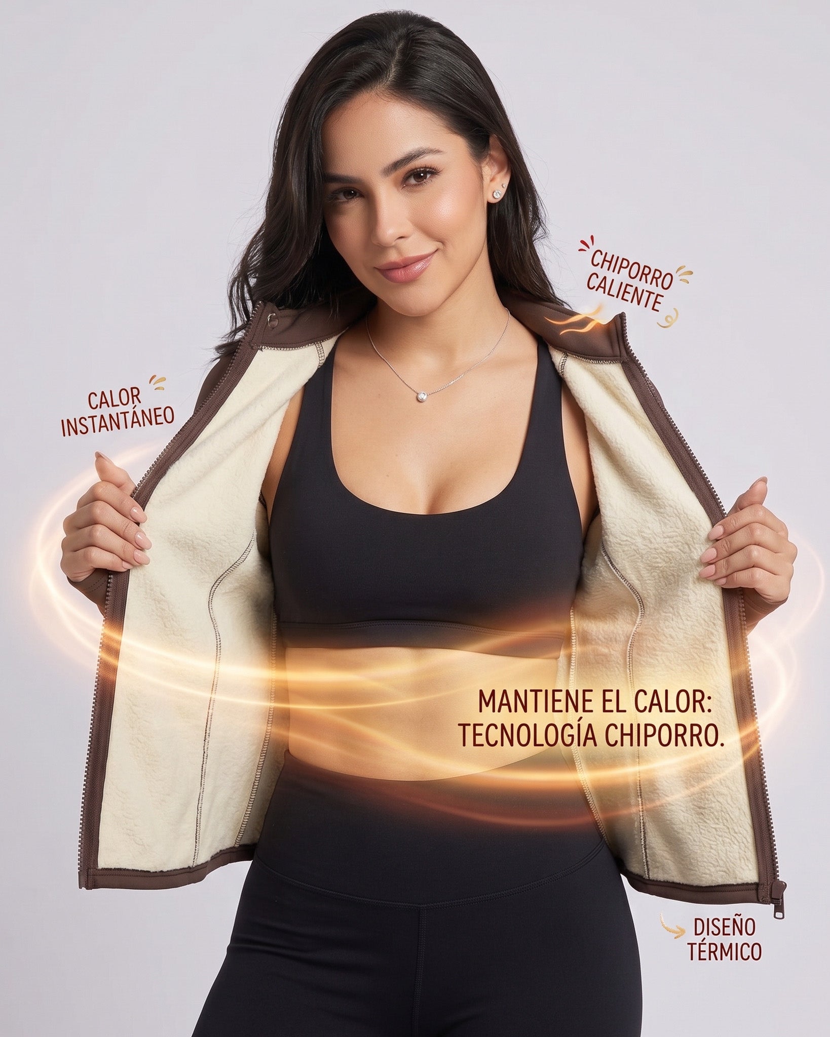 Chaqueta Chiporro Térmica Entallada Modeladora con Pasadedo - JYT045