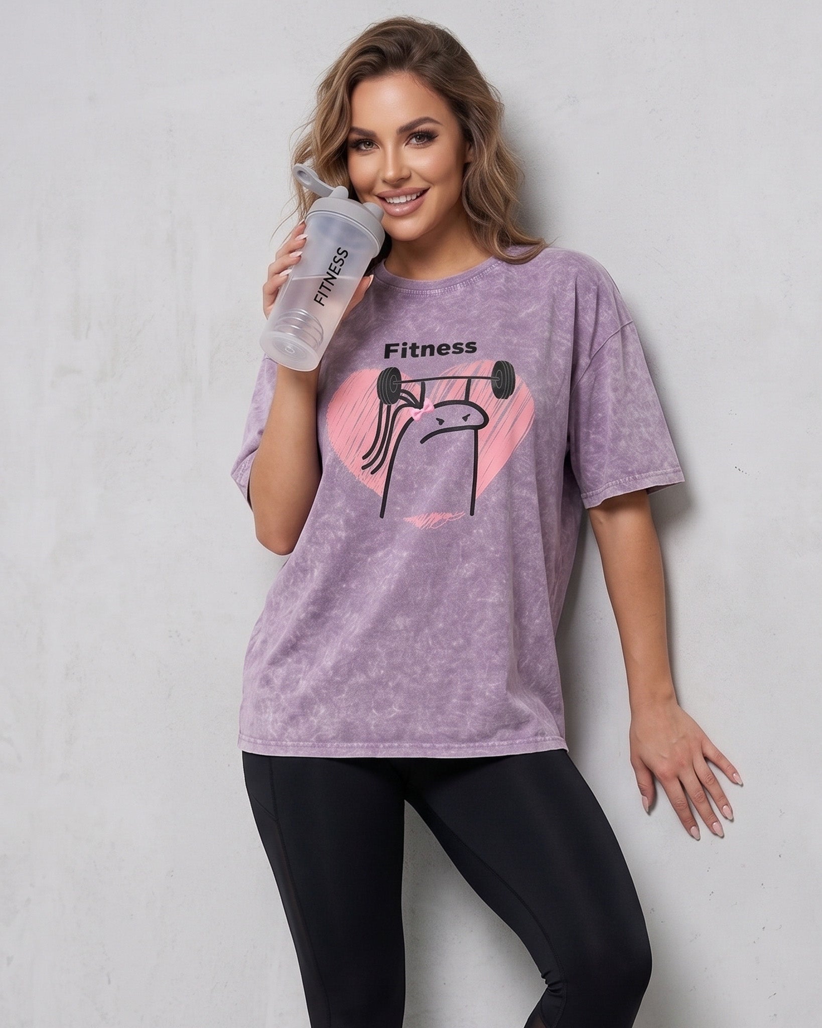 Polera Fitness Oversize - Vintage Gym Look Prelavada Pro - A366