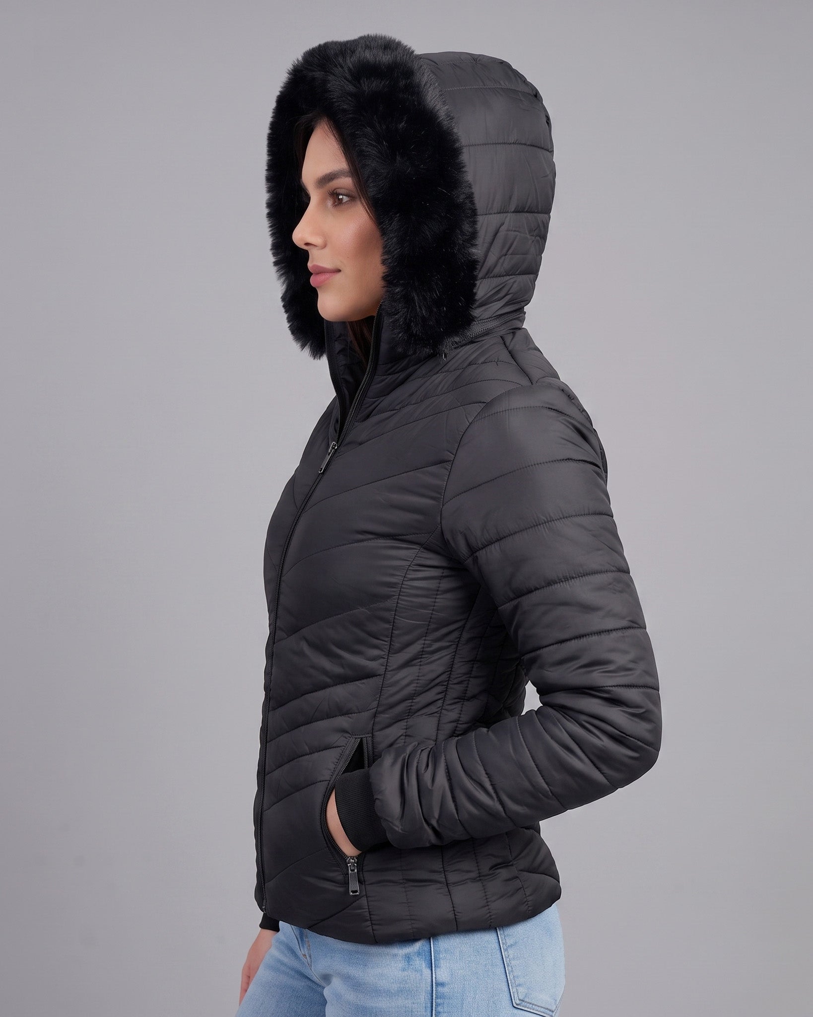 Parka Acolchada Premium Con Chiporro Capucha Desmontable