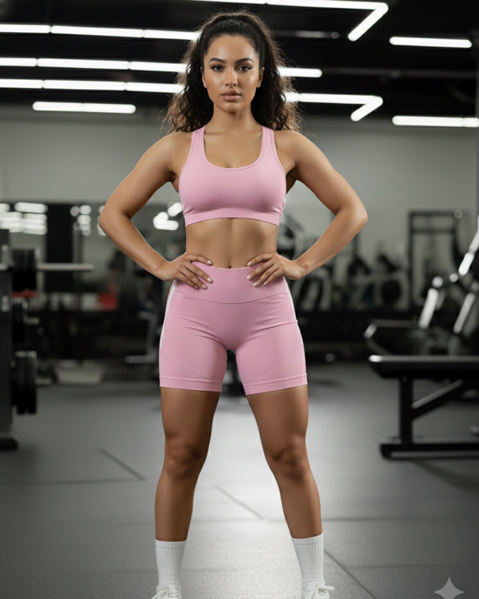 Short Deportivo con Corte en V y Líneas Plus - YJ267