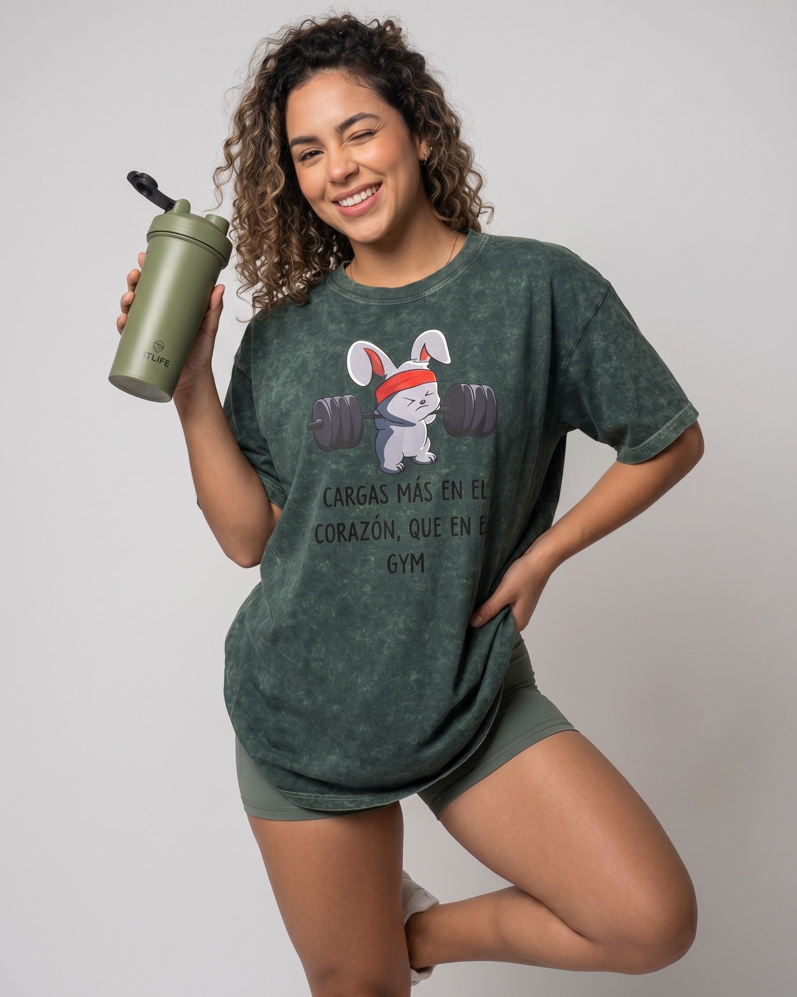 Polera Oversize Mujer Rabbit - Retro Gym Prelavada Premium - A366