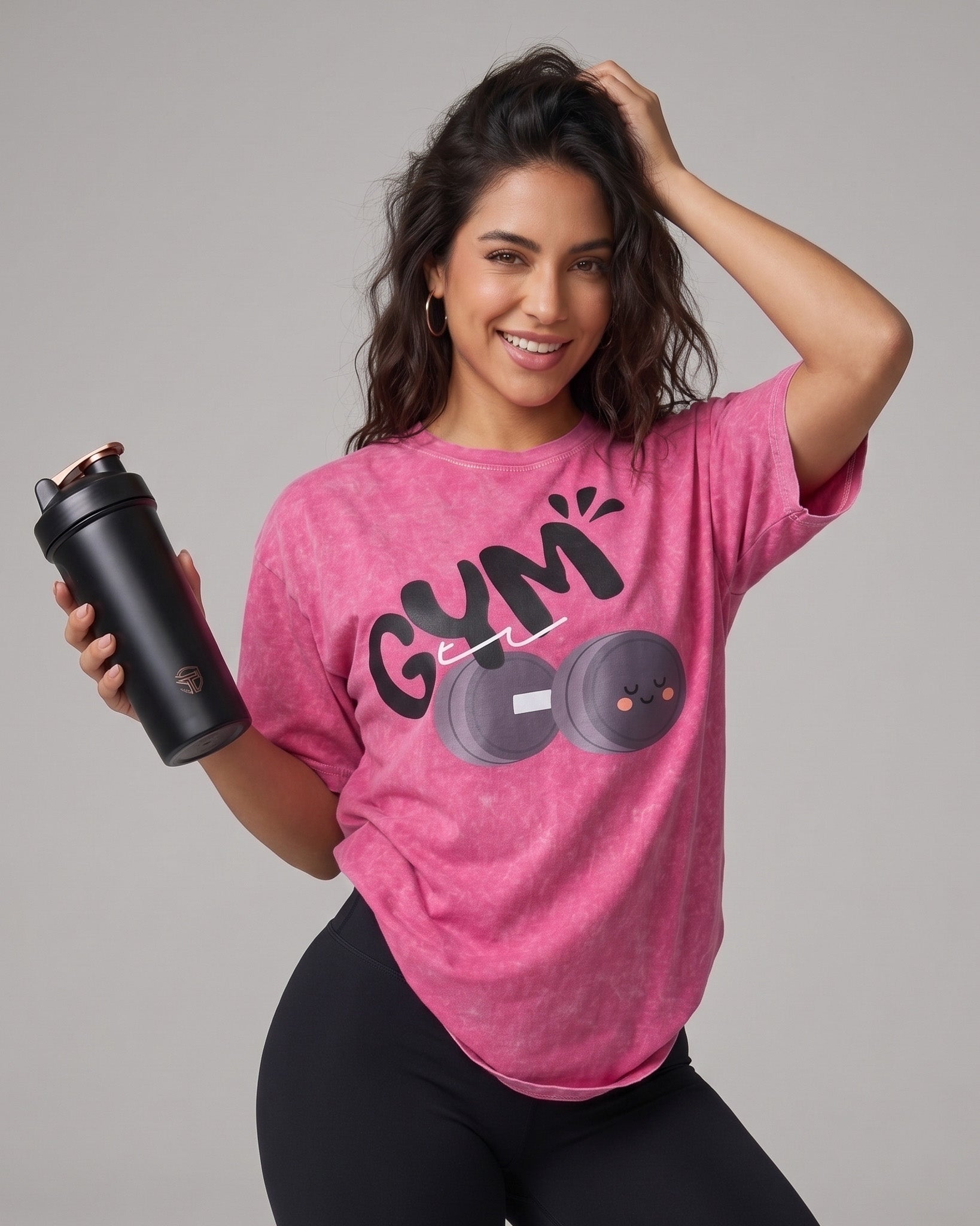 Polera Gym Oversize Mujer - Look Retro & Suave Prelavada - A366